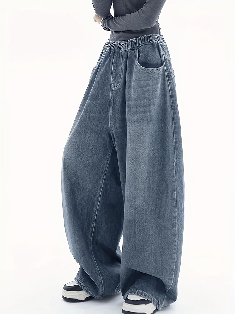 EMMIOL Baggy Jeans Women Wide Leg Y2K Vintage Denim Pants High