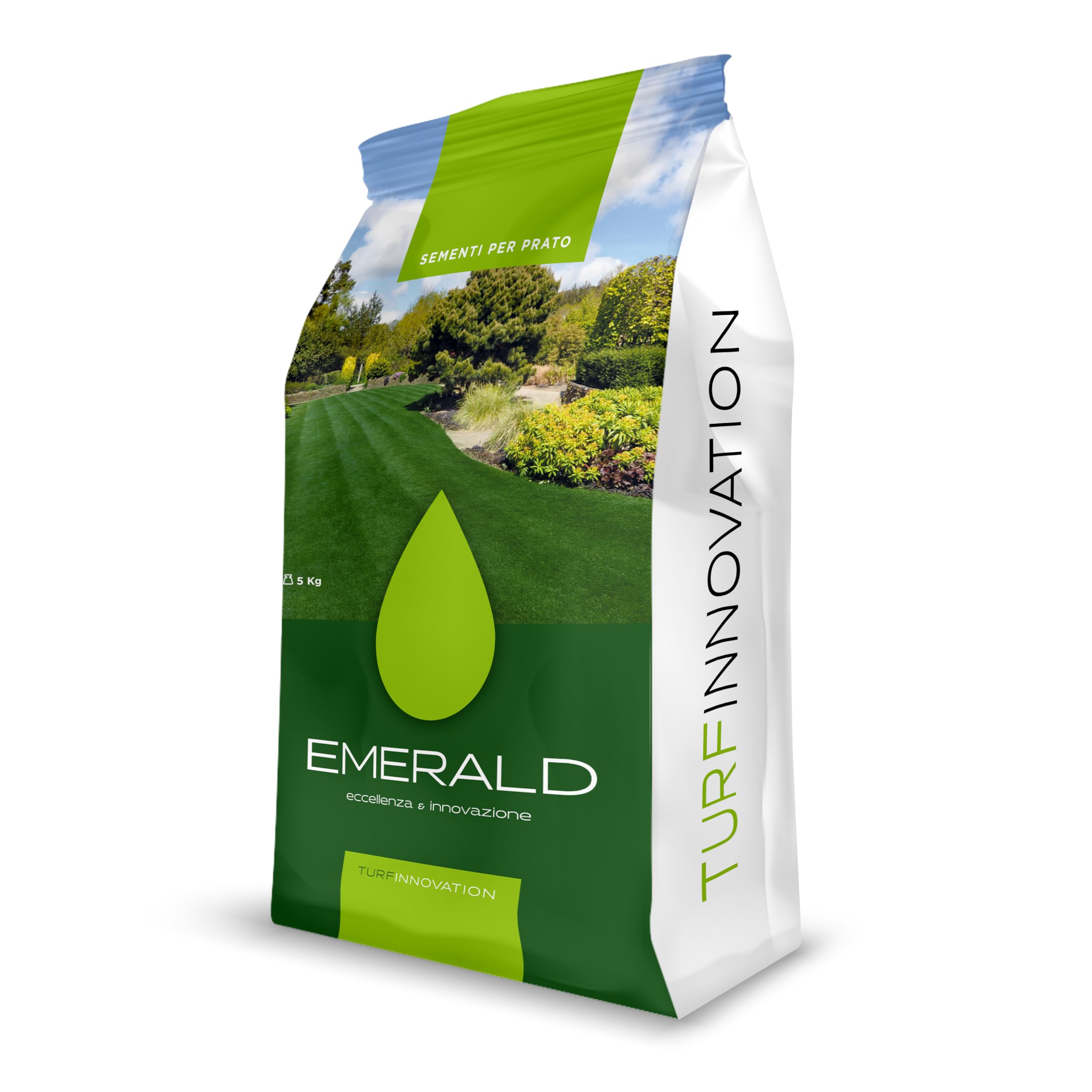 Emeraldgreen AGGRESSIVE 9010, Semi per Prato, Alta Tolleranza a Calpestio e Siccità, Adatto per Zone Soleggiate, alta Resistenza a Malattie e siccità, 5kg (200mq)