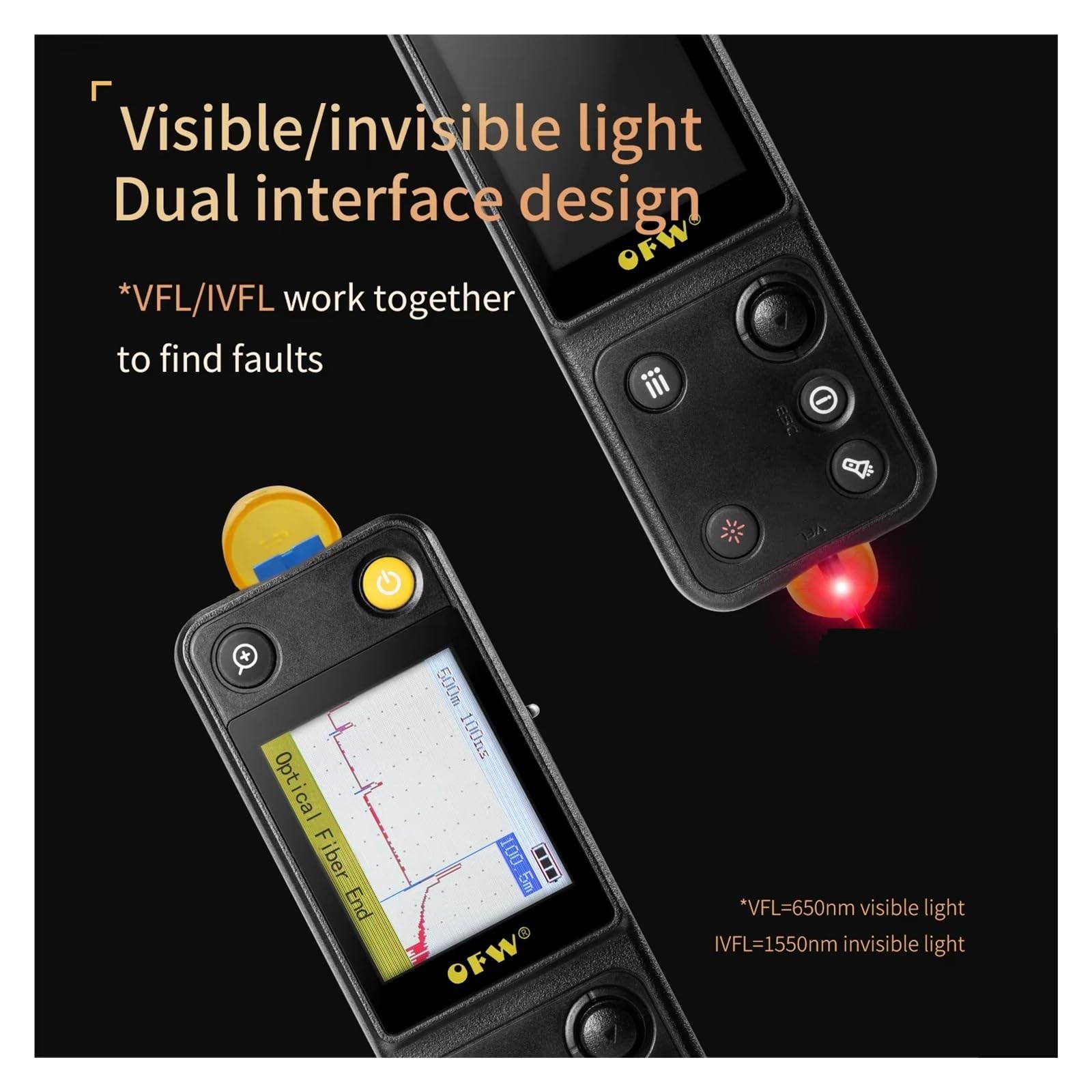 Détecteur De Défauts Optiques Avec Écran LCD, Mini Localisateur Visuel De Défauts OTDR, Testeur De Point D'arrêt De Fiber Optique À 20KM Erreur faible