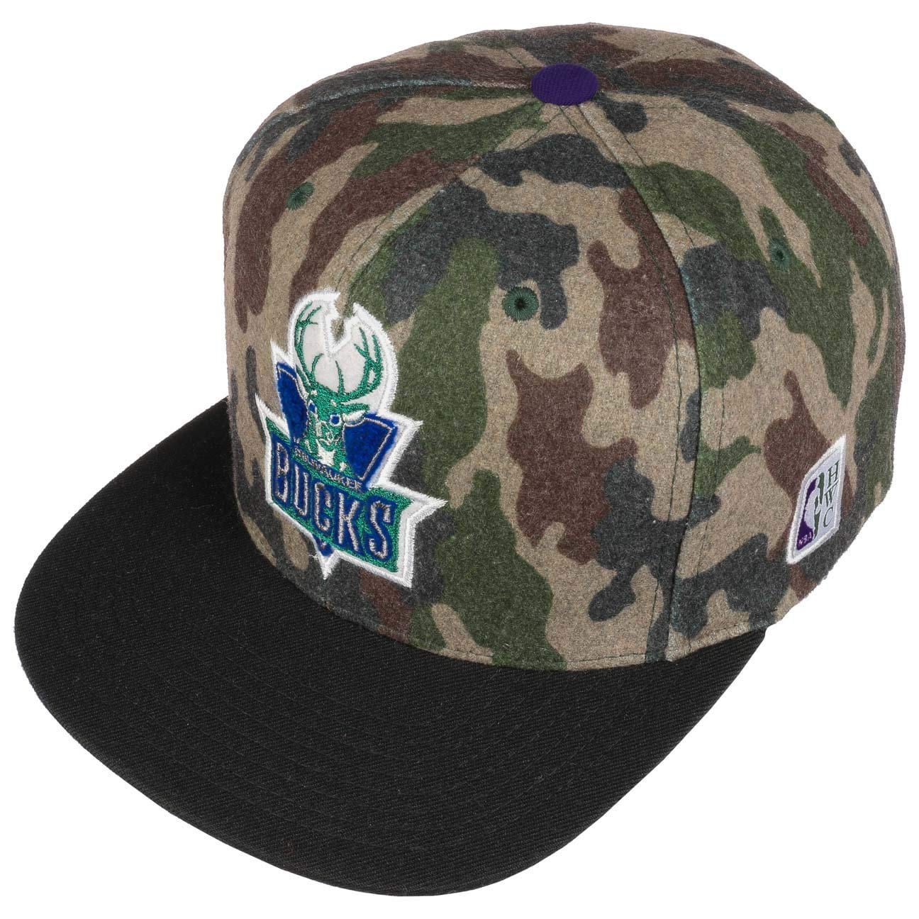 Mitchell & Ness Cappellino Camo Flannel Bucks& Cappello Hiphop Snapback cap NBA