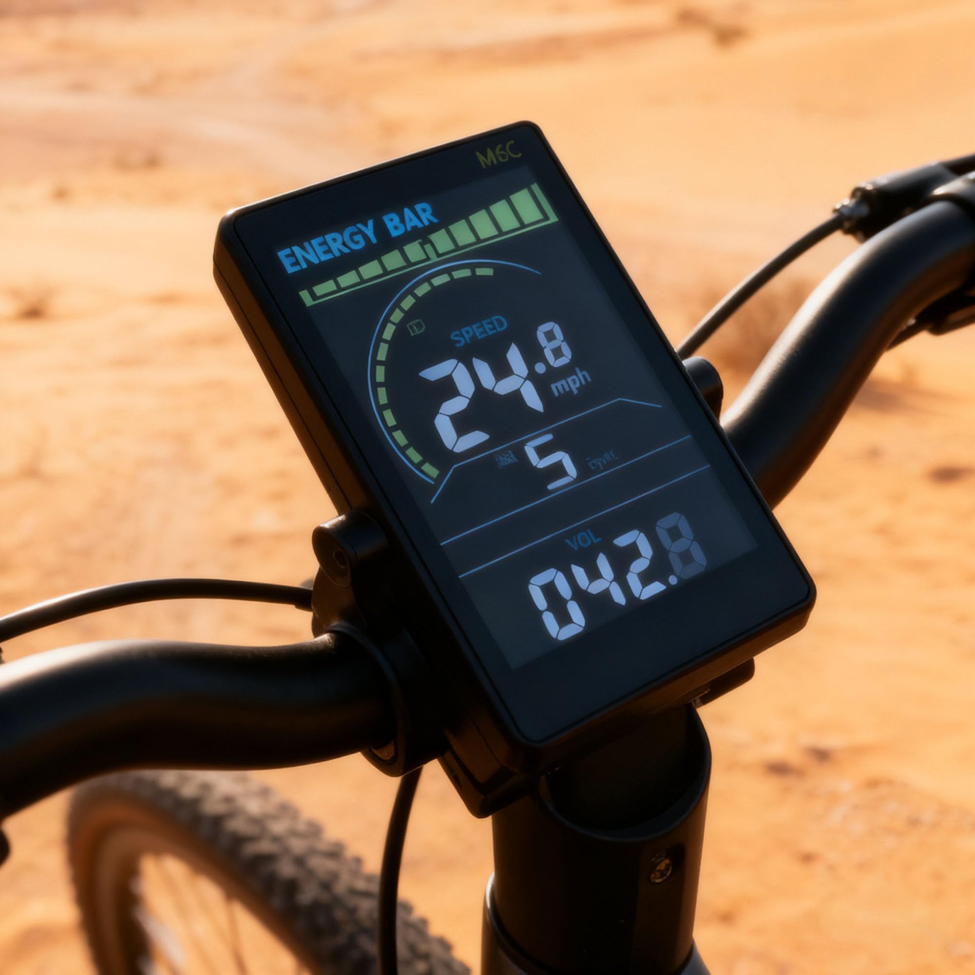 Photo 1 of Electric Bike LCD Display M6C 5 Pin, Electric Bike Display Replacement, UART 2 Protocol Display for Ebike, 24V 36V 48V 60V Ebike LCD Display, Color Screen Speedometer with USB Port, IP65 Waterproof