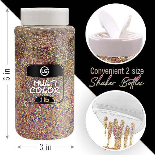 Miniatura 27 de Purpurina navideña para manualidades, 1 libra cada una (4 libras en total) con purpurina fina para manualidades, paquete de 4 confeti de Navidad