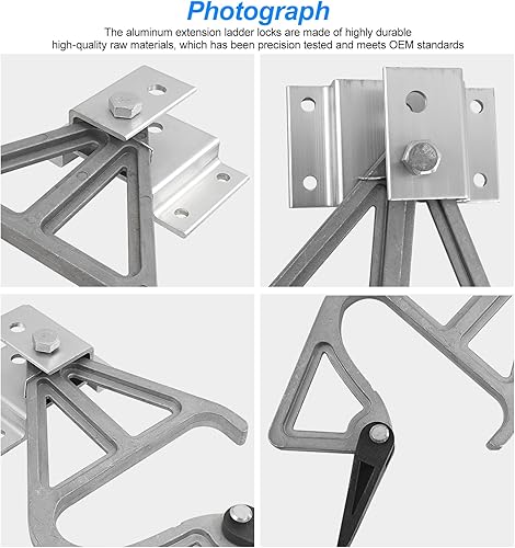 Miniatura 4 de 2 cerraduras de escalera de extensión para Werner 28-11, kit de bloqueo de escalera de aluminio, accesorios de escalera de extensión compatibles con