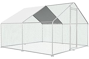 Chicken Coop Metal Chicken Run Large for 10 Chickens Poultry Pen Walk-in...
