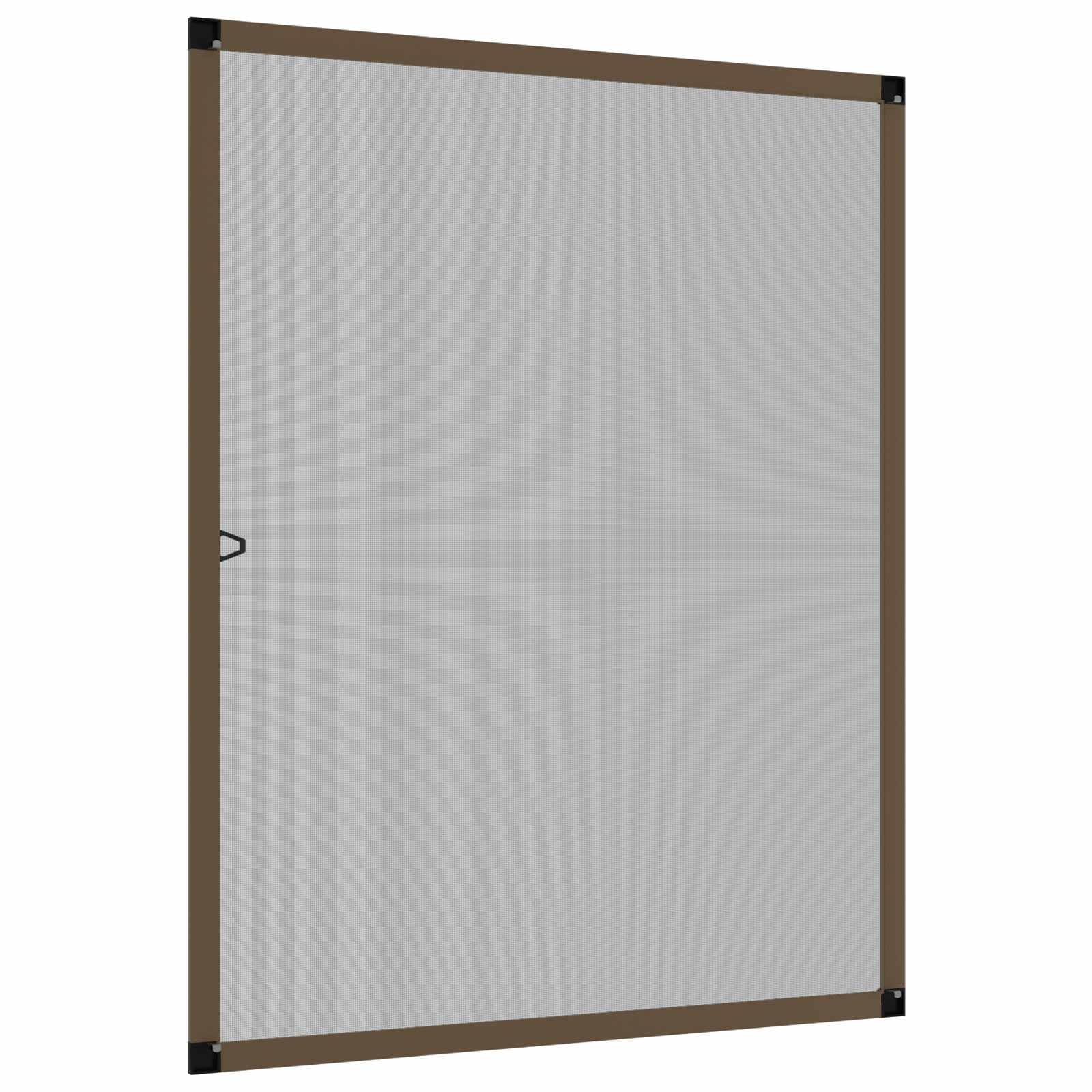 Fliegengitter für Fenster mit Alurahmen, 110 x 130 cm in Braun, zuschneidbares Fenstergitter mit Glasfasergewebe, bohrfreie Montage für Wohnbereich und Küche