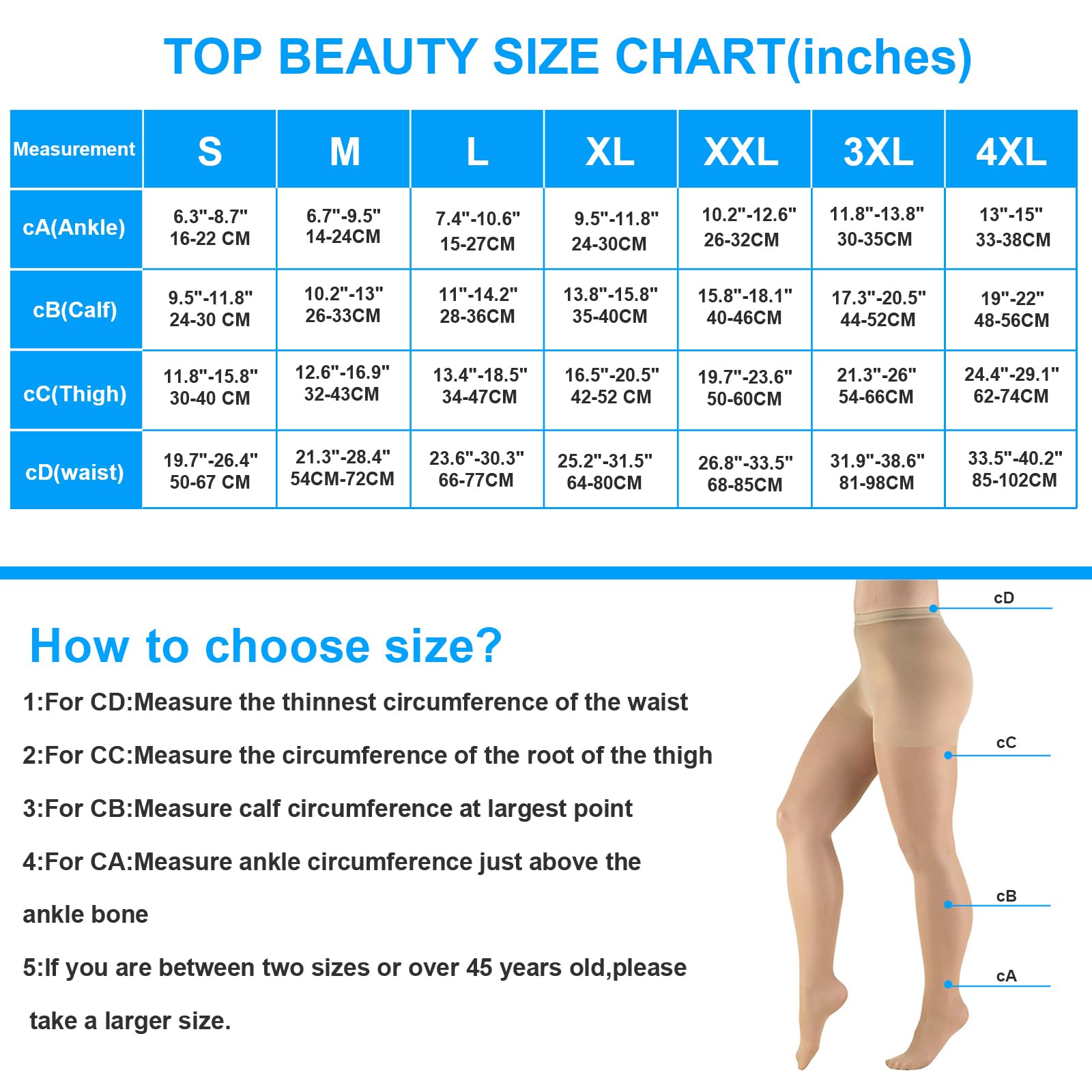 2 Paia Opaco Compressione Collant 20 30 mmHg per le Donne Aiuto a Varcoise Vene gambe Edema Gonfiato Punta Chiusa Gradiente Supporto Calze