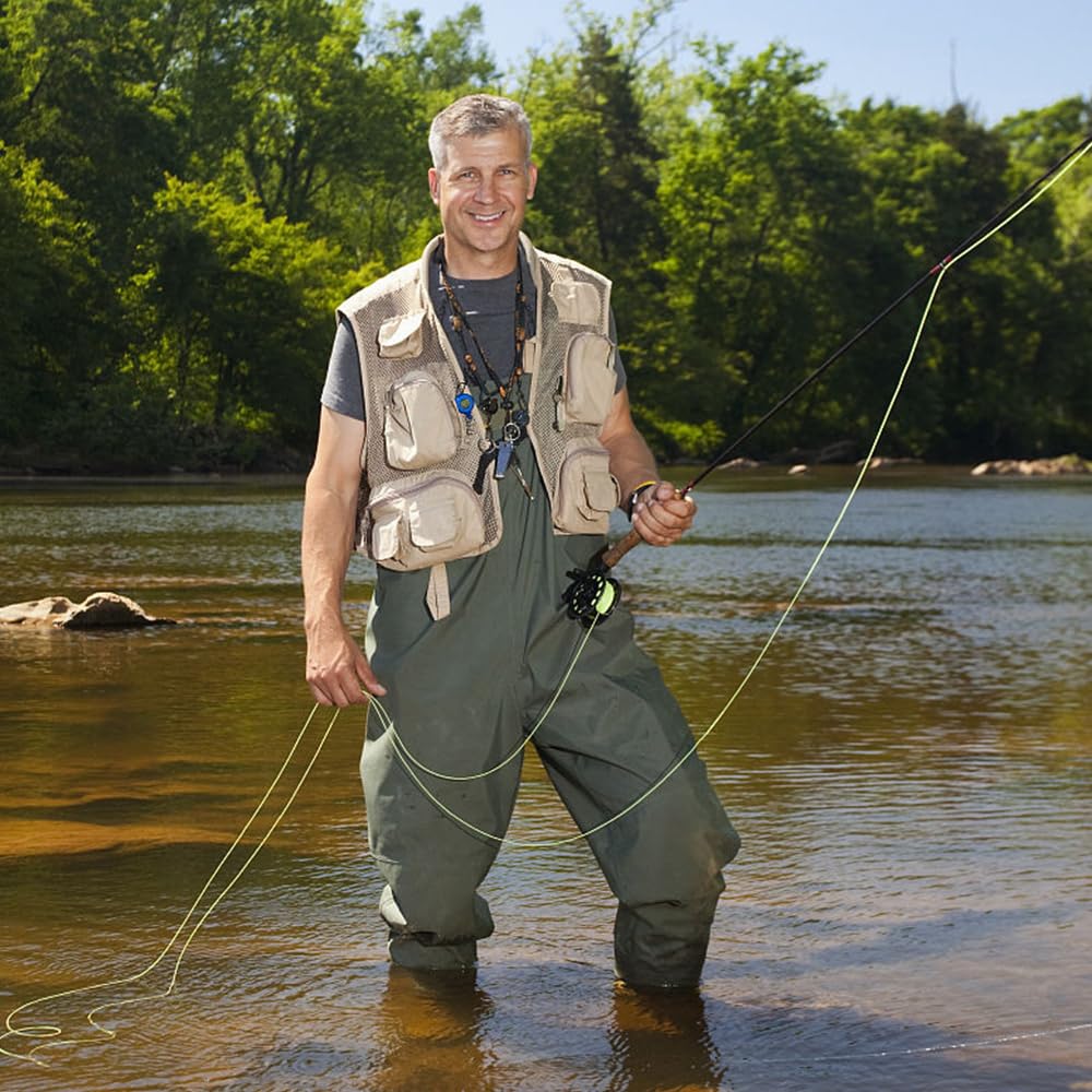 Pantaloni da pesca da uomo con stivali di gomma, impermeabili e traspiranti, diverse misure, caccia, pesca a mosca, sport acquatici