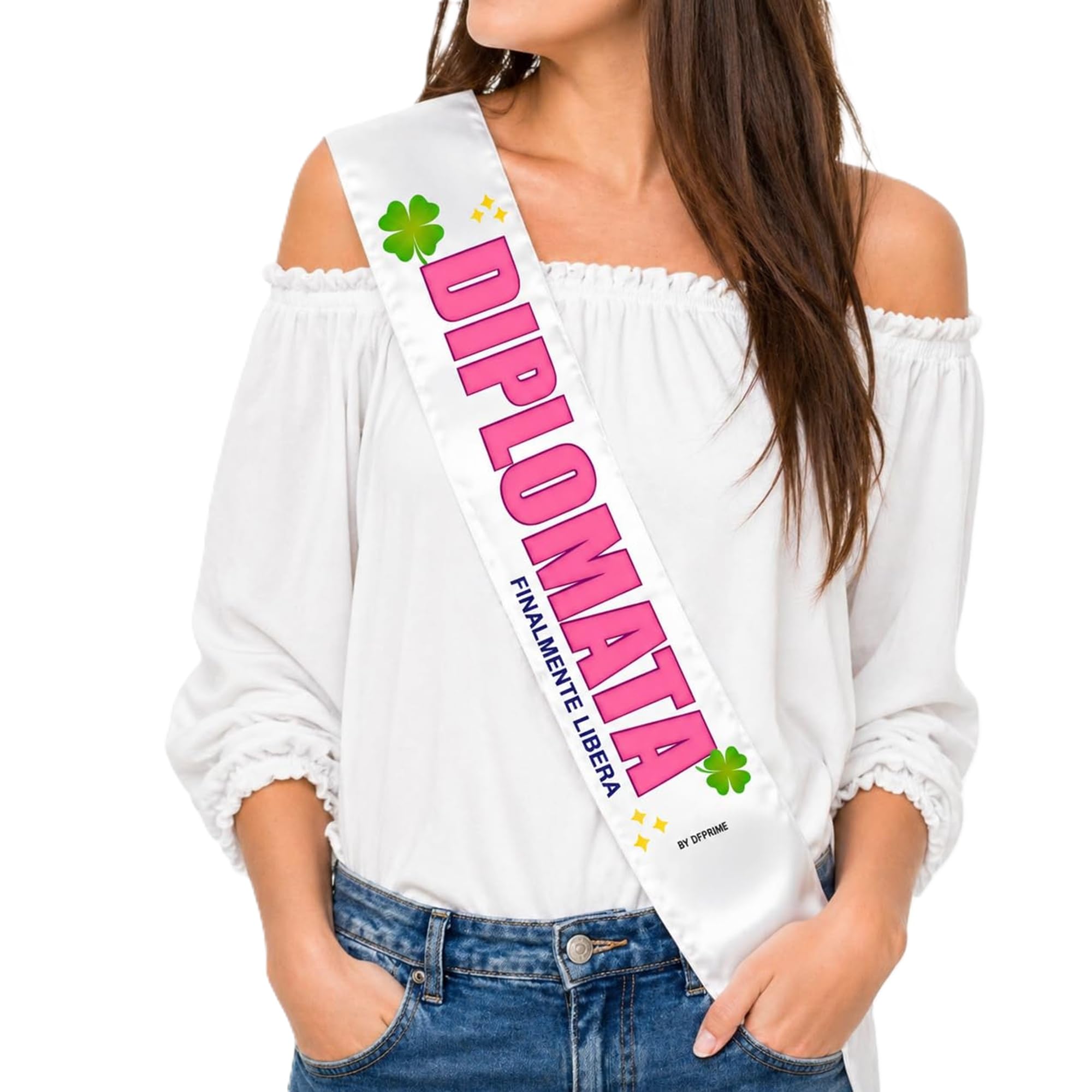 FASCIA DIPLOMATA – Finalmente Libera – Fascia Divertente per Festa di Diploma – Gadget Ironico per Diplomata – Regalo Originale Donna