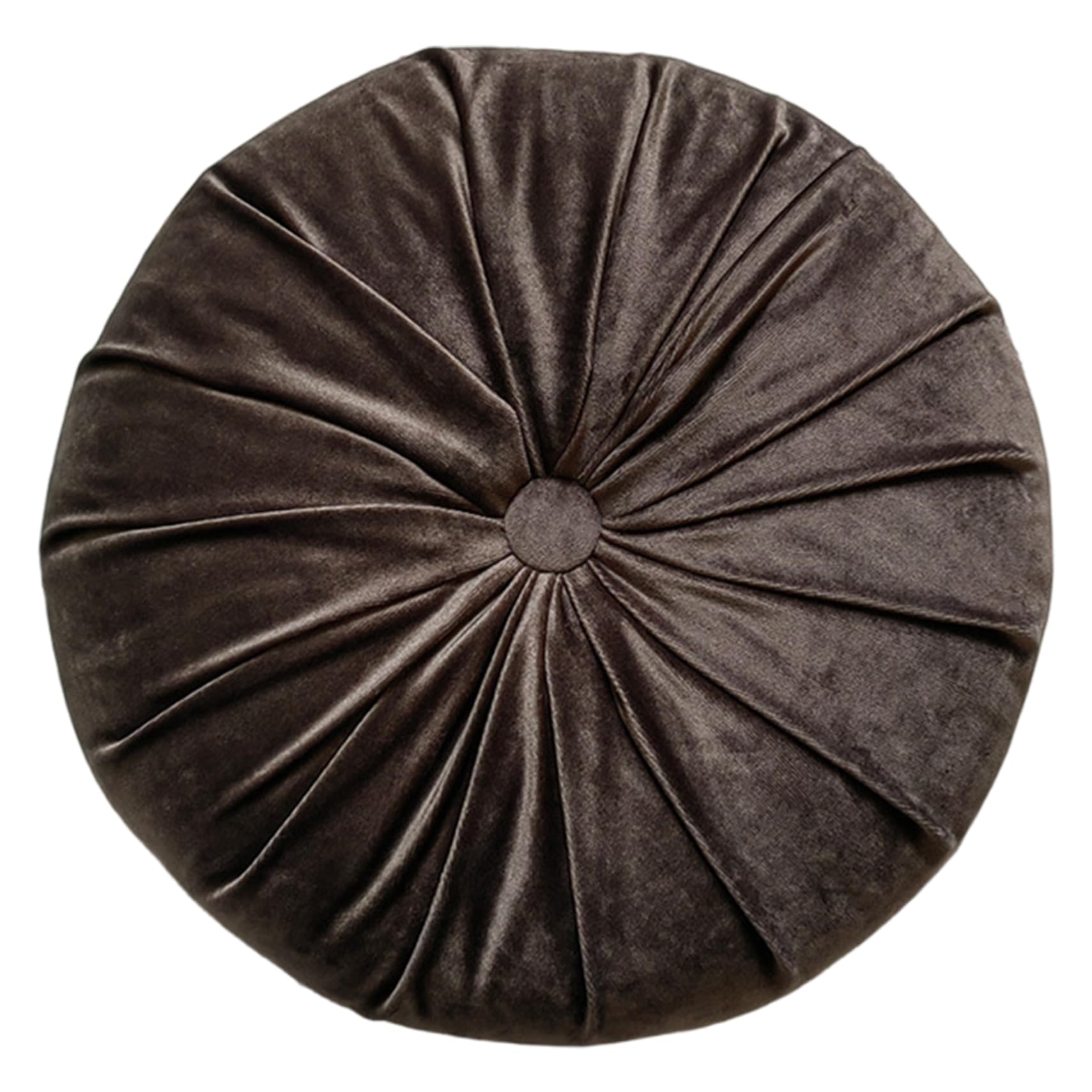 Coussin décoratif rond café en velours pour sublimer votre salon ou chambre