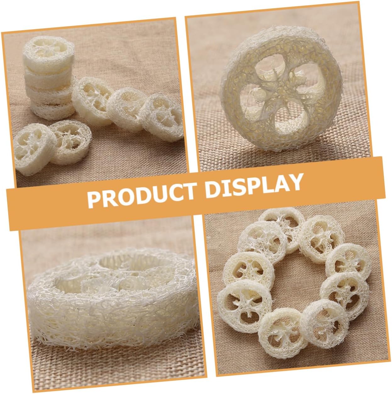 FOMIYES 100pcs Thick Bath Loofah Sponges Natural Loofah Puff Exfoliating Body Scrubber for Shower