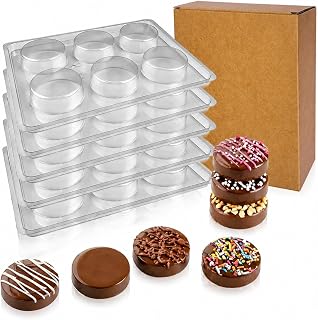5Pcs Food-Grade Plastic Chocolate Covered Mold, Compatible with Oreo Cookies, Sturdy Paper Box Packaging, Reusable Candy Molds for DIY Baking & Dessert Making