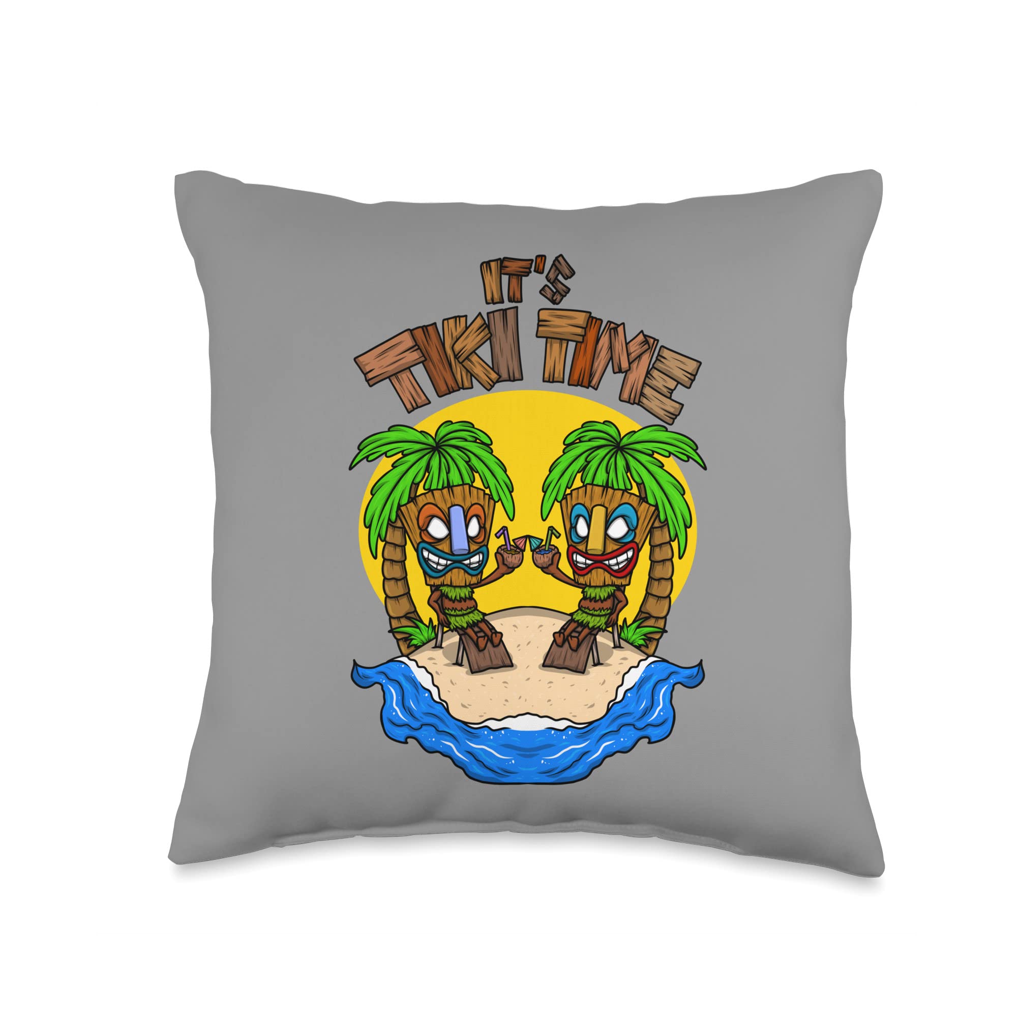 Amazon.com: Tiki Lovers Tiki Gift Ideas Hawaiin Gifts Head It's Tiki Time Hawaiian  Hawaii Luau Throw Pillow, 16X16, Multicolor : Home & Kitchen