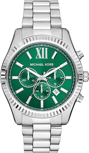 Michael Kors Analog Green Dial Men’s Stainless Steel Watch-Mk9152, Band Color:Silver