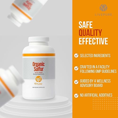 Miniatura 5 de PURE MSM de azufre orgánico  180 cápsulas  Polvo MSM premium para la salud de las articulaciones  Polvo MSM para el crecimiento del cabello y para