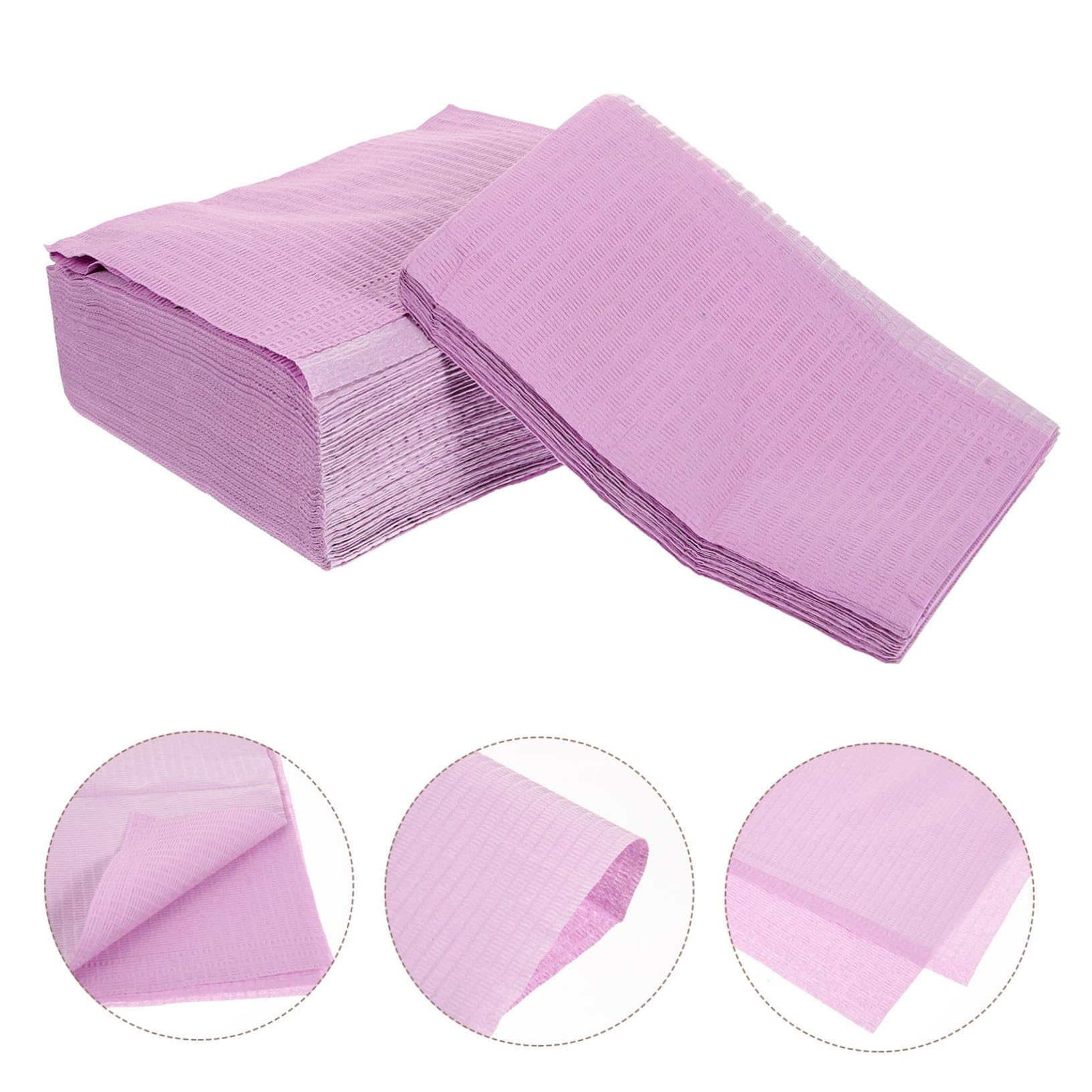 SOLUSTRE Bavoirs Dentaires Jetables Pratiques Usage Unique pour Pourpre en Tissu Non Tissé 125 Usage en Cabinet
