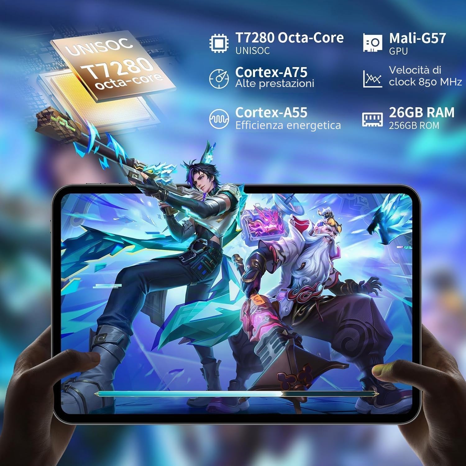 TECLAST T65 Tablet 13.4 Pollici 120Hz Display Tablet Android 16, Doppio SIM 4G LTE+5G WiFi, 2.2GHz Octa-Core, 26GB RAM+256GB ROM(TF 4TB) Widevine L1 1080P/13MP/BT5/GPS/OTG, con Tastiera+Custodia+Penna