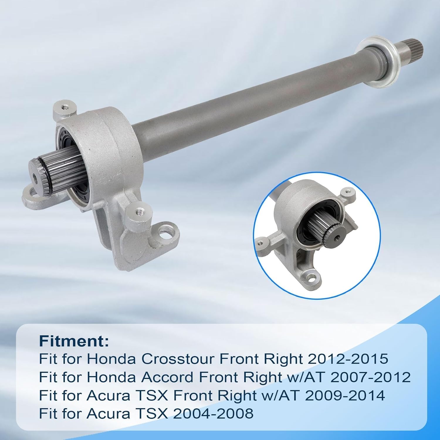 XQSMWF Front Right CV Intermediate Shaft 44500-TA0-A00 Compatible with Honda Crosstour 2012-2015 Accord 2007-2012 Fit for Acura TSX 2004-2014 44500TA0A00 Half Shaft Assembly