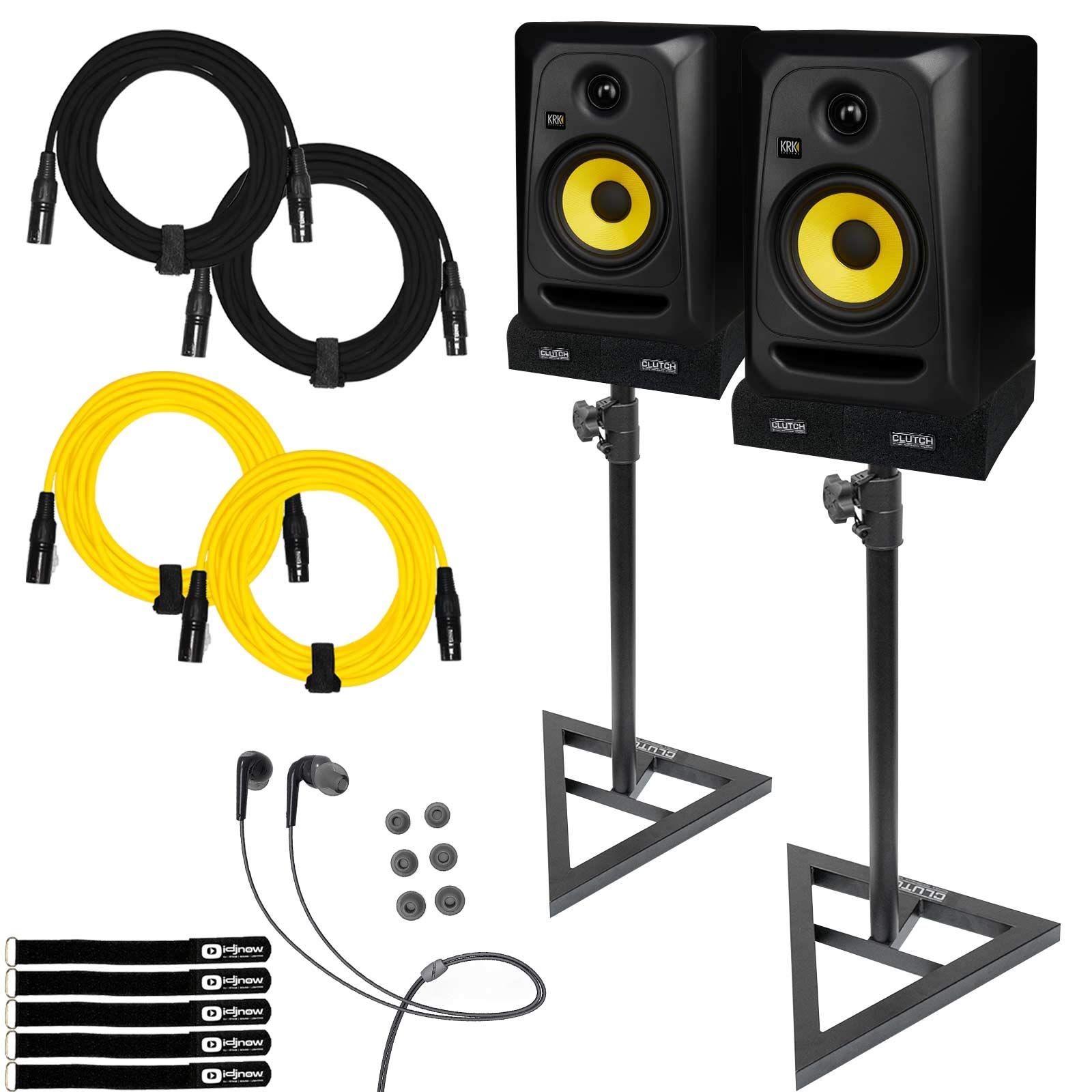 KRK Rokit Based CL5G3 Classic 5" Powered Active Studio Monitor Speakers w Stands