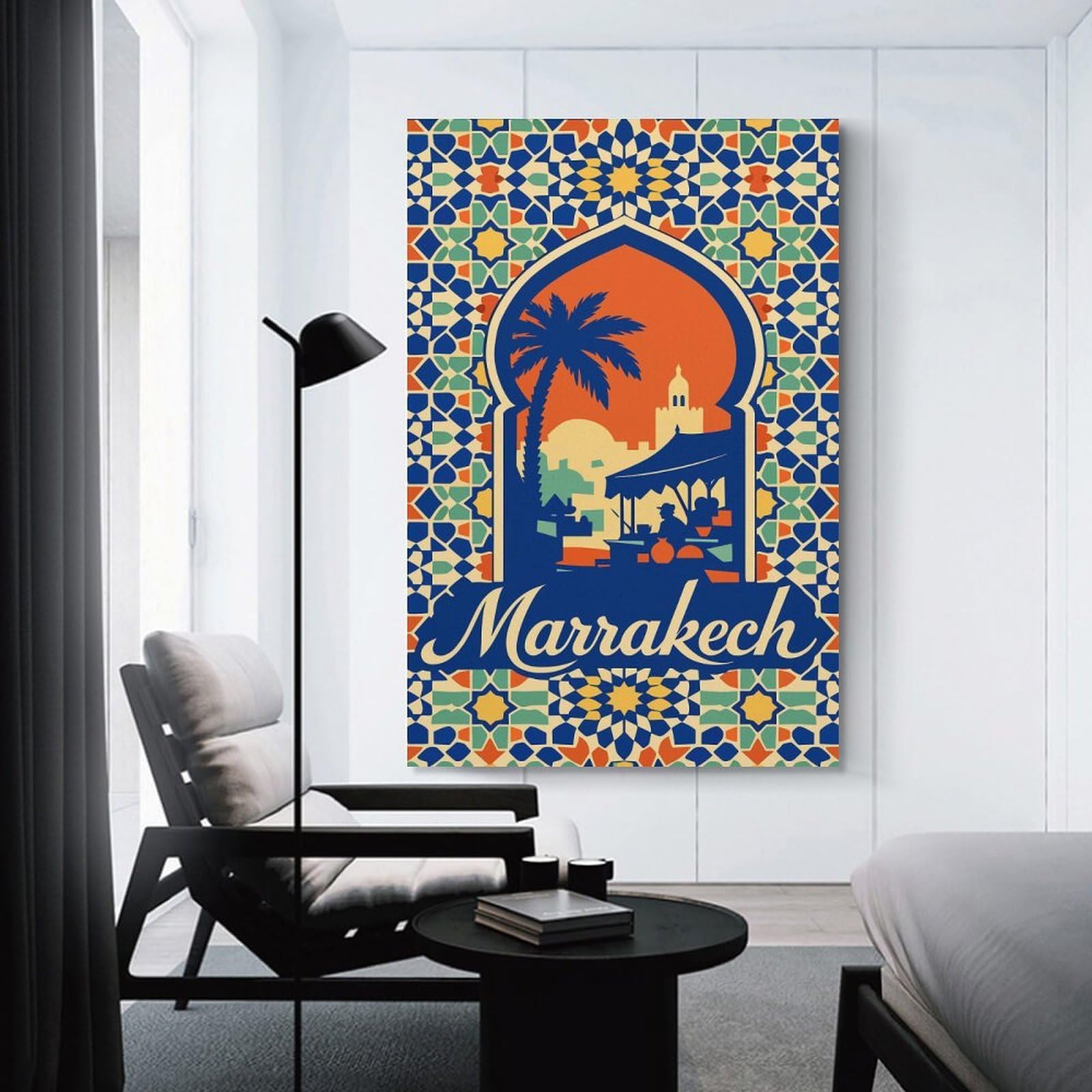 Junmoney Hanging Wall Art Marrakech Travel, 24x36inch(60x90cm), for Contemporary Homes, Apartments Or Offices, Stylish Wall Art for Fresh Spaces