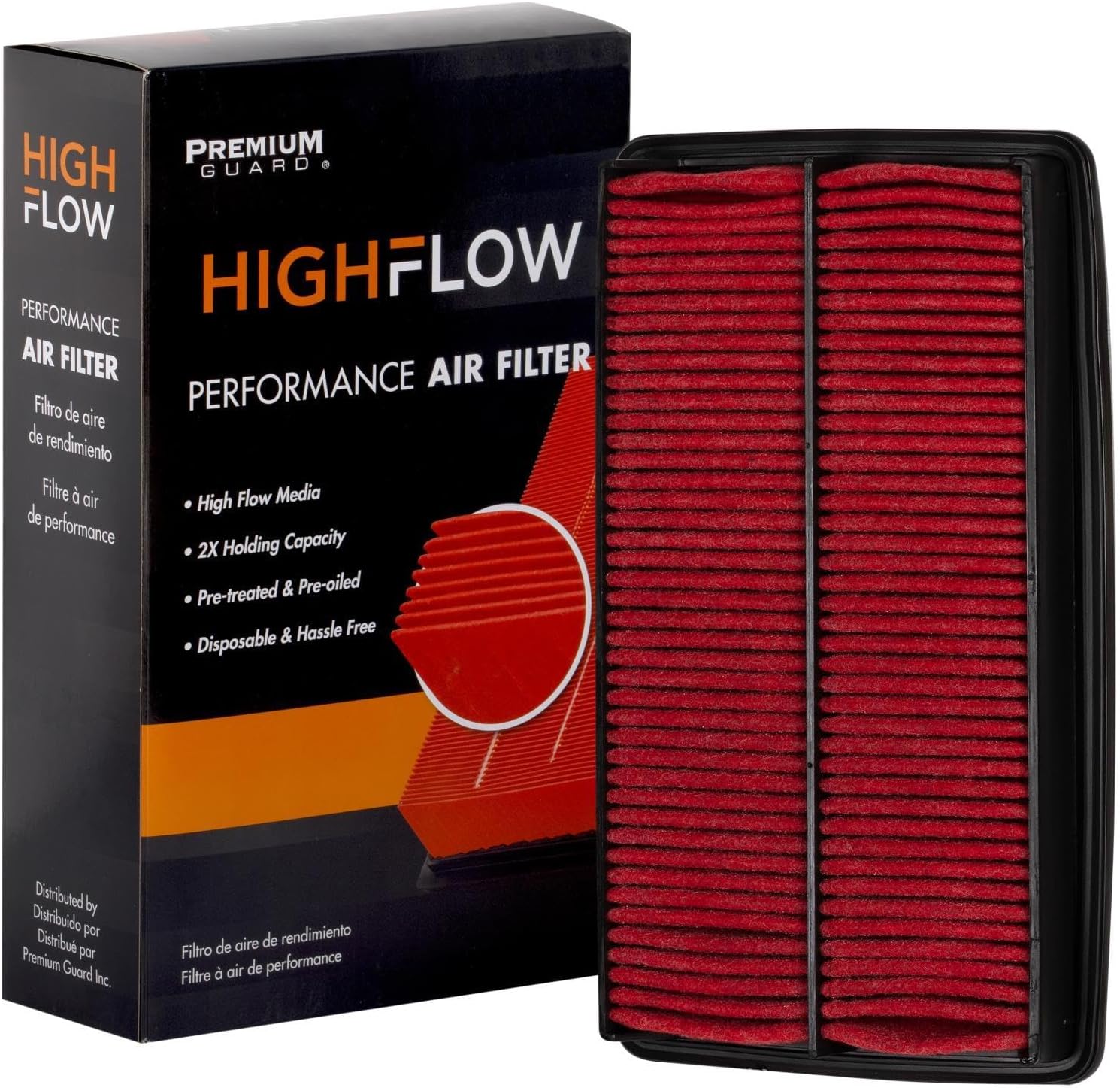 HIGHFLOW PA5651X, High Performance, Pre-Oiled Disposable Engine Air Filter | Fits 2010-05 Honda Odyssey, 2015-09 Pilot, 2009-07 Acura MDX