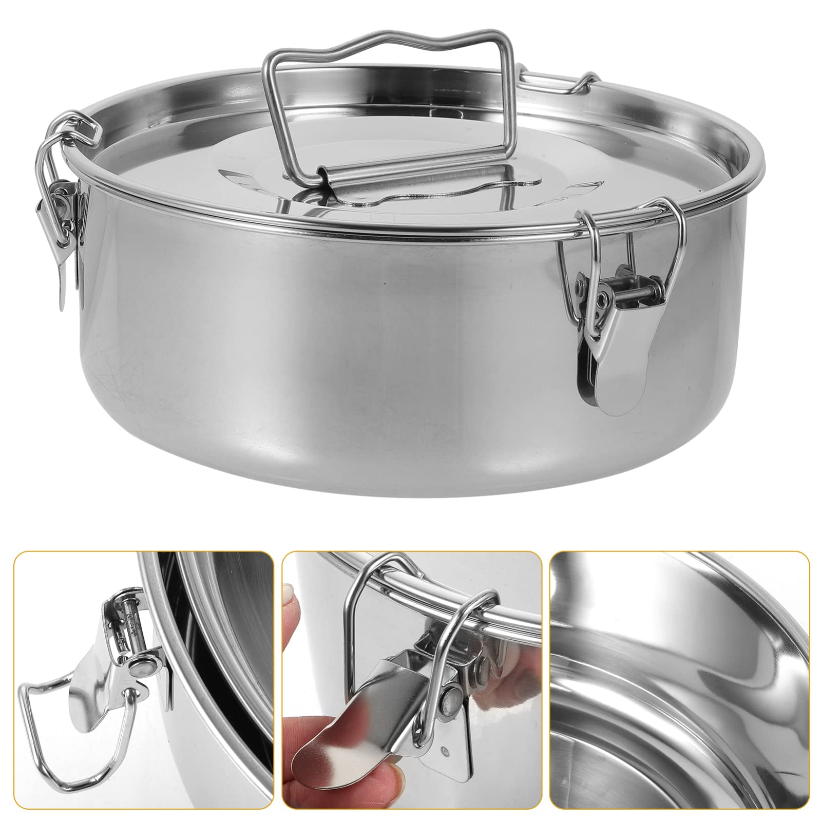Molde para Flan de Acero Inoxidable Plata con Tapa y Asa