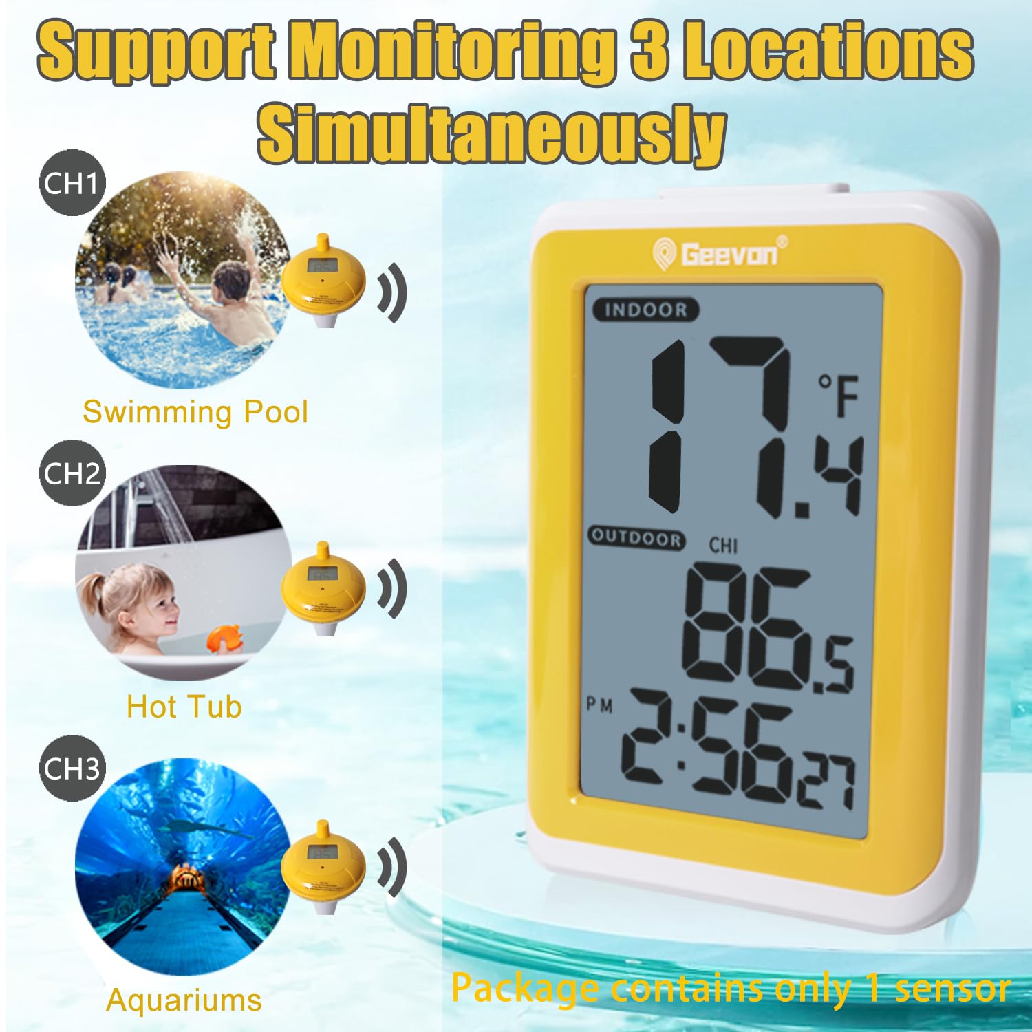 GEEVON Funk Poolthermometer Schwimmend
