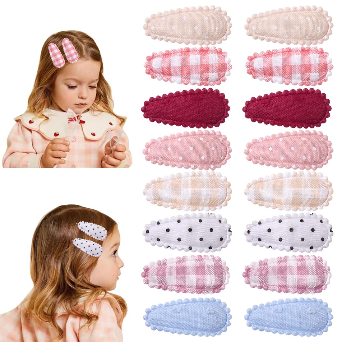 JEYORZY 16 Stück Haarspange Baby Feines Haar, Haarspangen Mädchen Kleinkind, Mini Snap Haarspangen, Haarspangen Haarschmuck Baby Hair Clips Soft Newborn, Haarklammer Baby Haarschleifen Neugeborene