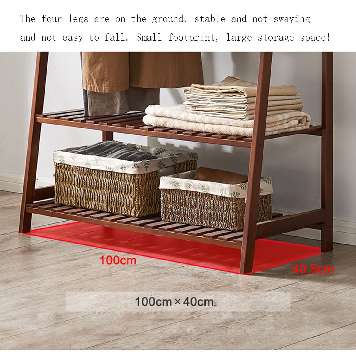 Amazon｜ハンガーラック 木製 2段棚 洋服掛け ラック ワード