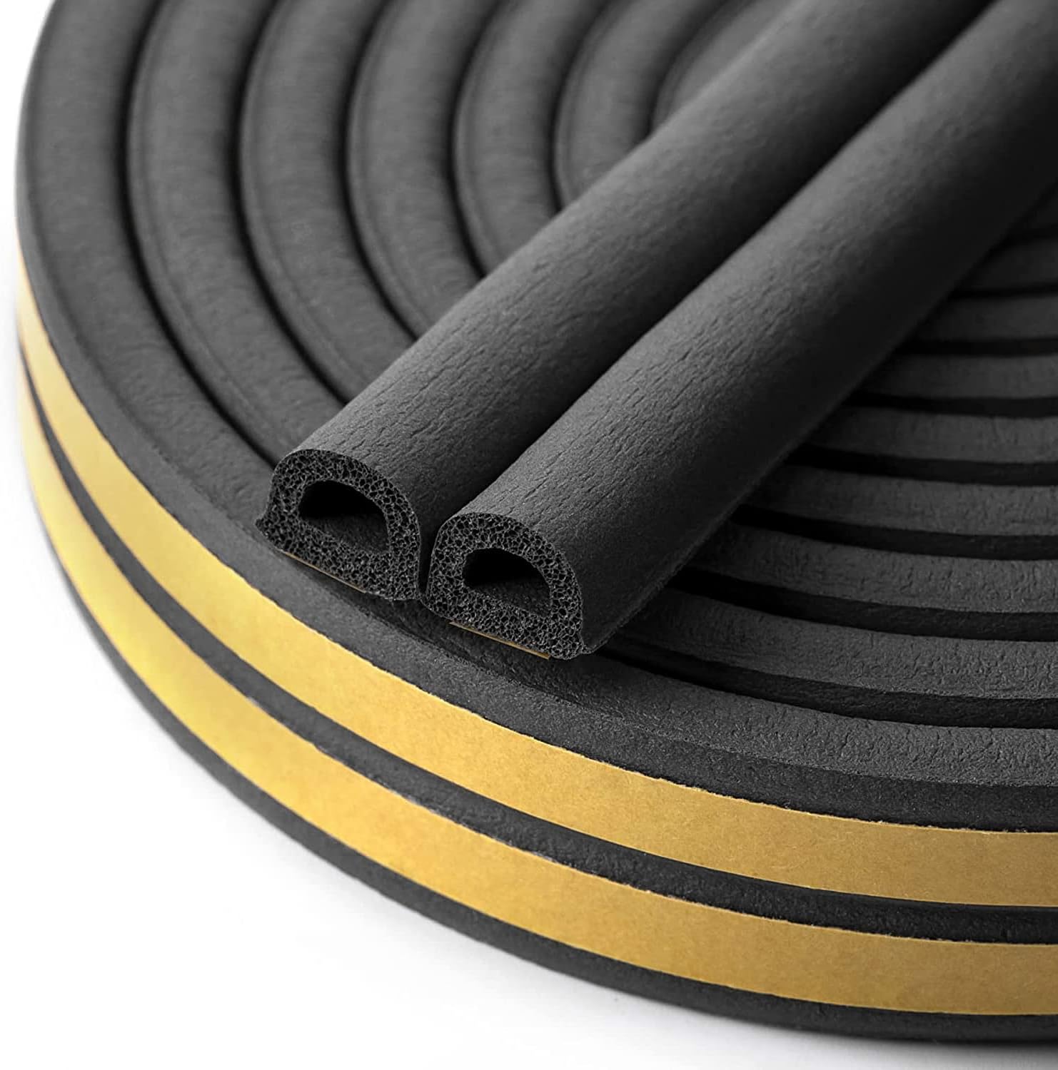 Cloudbuyer Keeping Fun Indoor Weather Stripping,Self Adhesive Foam Window Seal Strip For Doors Weatherstrip Gap Blocker,7/20-Inch X 6/25-Inch X 8-Feet (Black) - Ethylene Propylene Diene Monomer Rubber