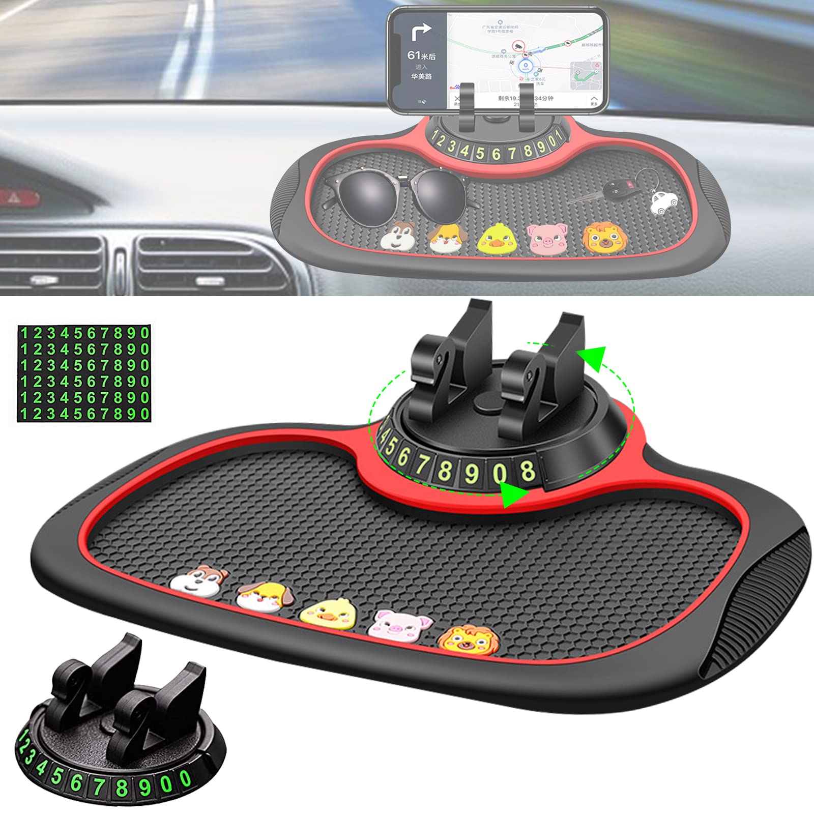 CEUTA Anti-Slip Phone Holder, Non-Slip Rubber Mat with Phone Holder in Car, Universal Multifunction Car Dashboard Non-Slip Mat for Phones, Sunglasses, Keys, Gadgets and More (B0BL5GX7XG) Amazon Price History, Amazon Price Tracker