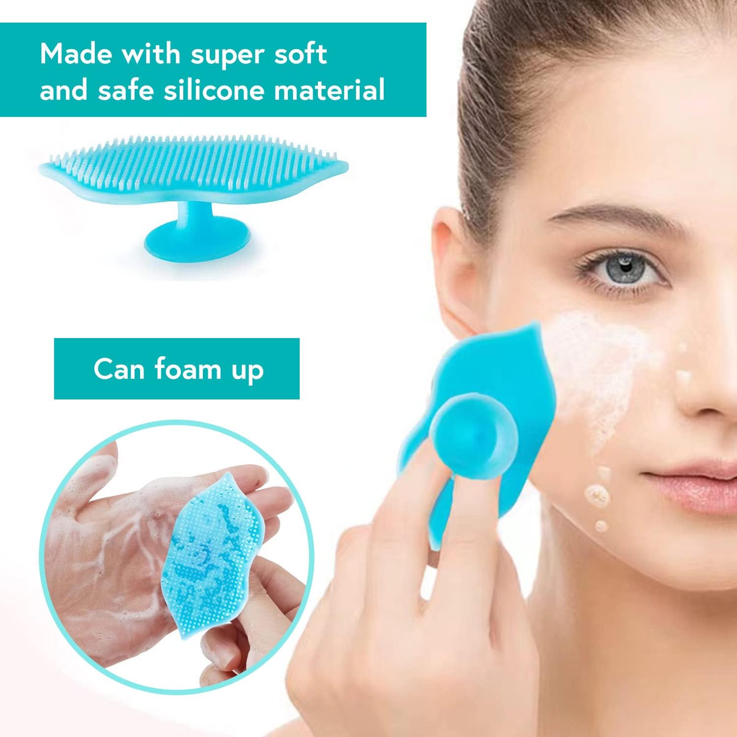 Silicone Face Scrubber Soft Facial Cleansing Brush Blackhead Srubber Cleanser Brush for Exfoliating Massage Face for All Skin Types(5 pcs)