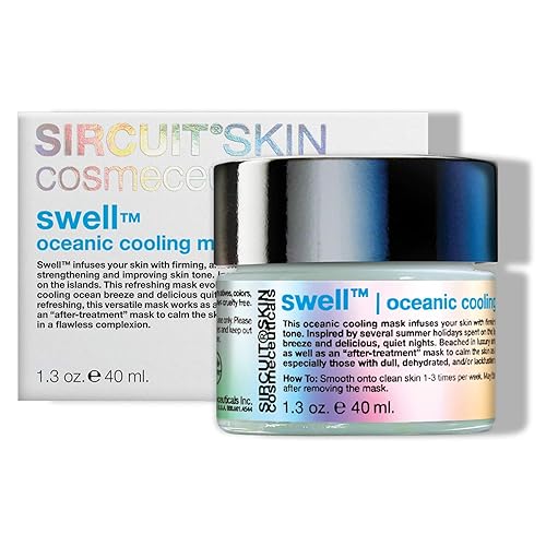 Sircuit Skin SWELL - Máscara refrescante oceánica – Mascarilla facial reafirmante con extracto de raíz de Rhodiola Rosea, aloe vera + complejo de
