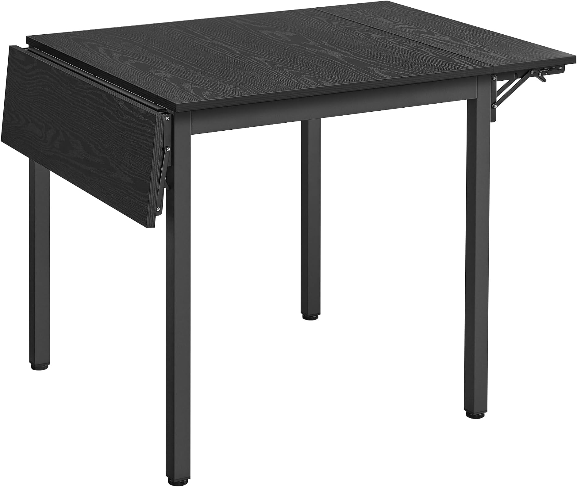 VASAGLE Dining Table Folding Kitchen Table 2-4 Seater Small Space Ebony Black Ink Black KDT077B03