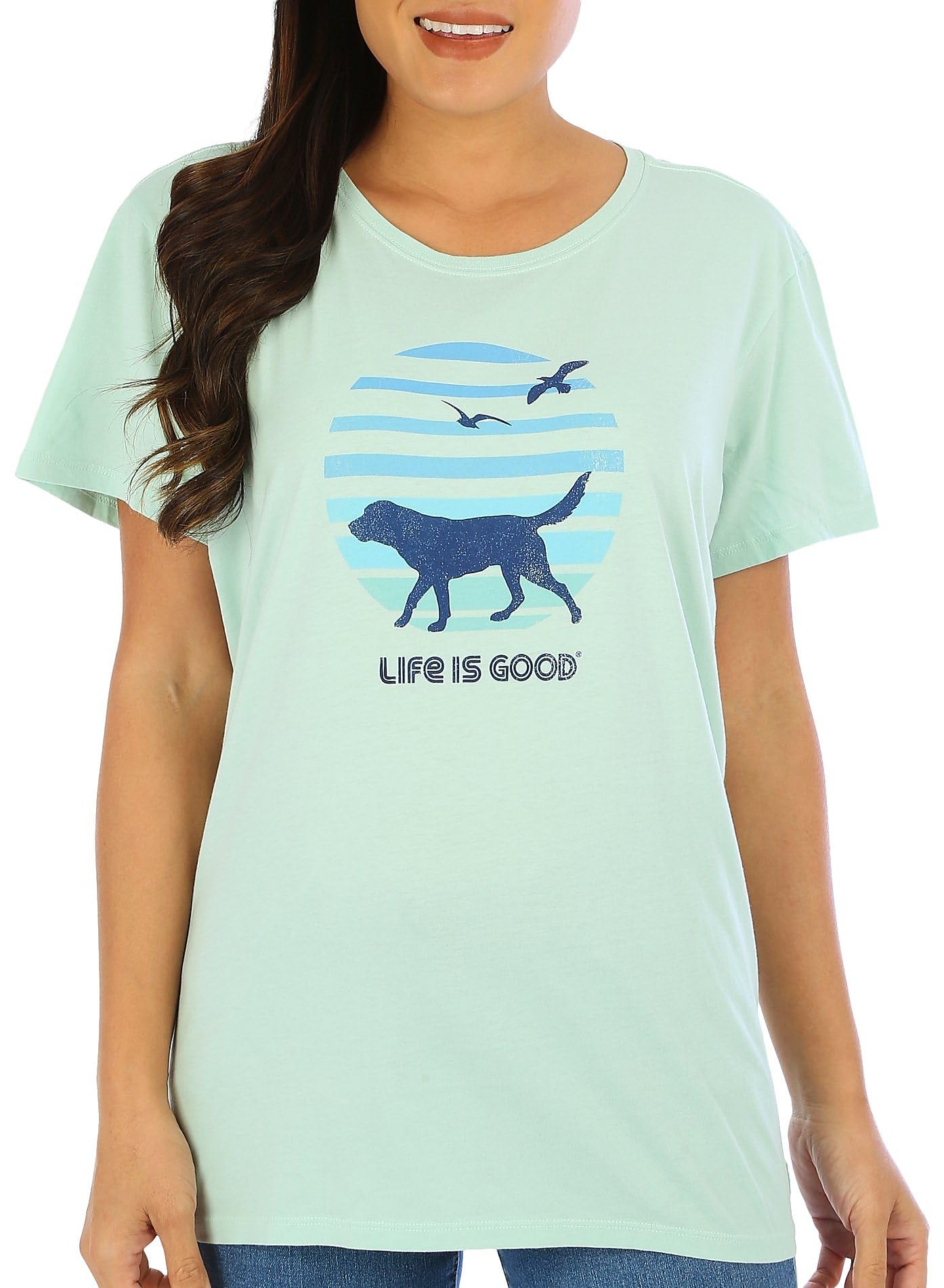 Life is Good70's Retro Dog Beach Walk Short Sleeve Crusher-Lite™ Tee