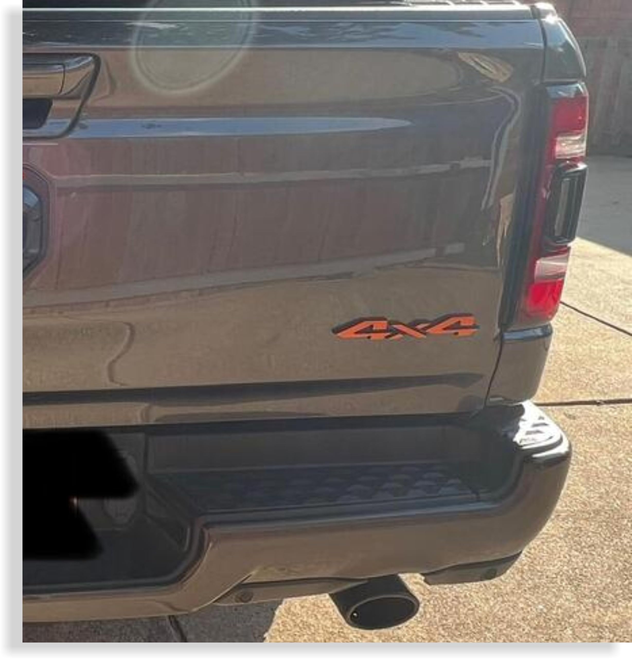 Reflective Concepts 4x4 Emblem Overlay Decal Sticker -Fits: 2019-2026 Ram, NOT for Classic - (Color: Reflective Orange)