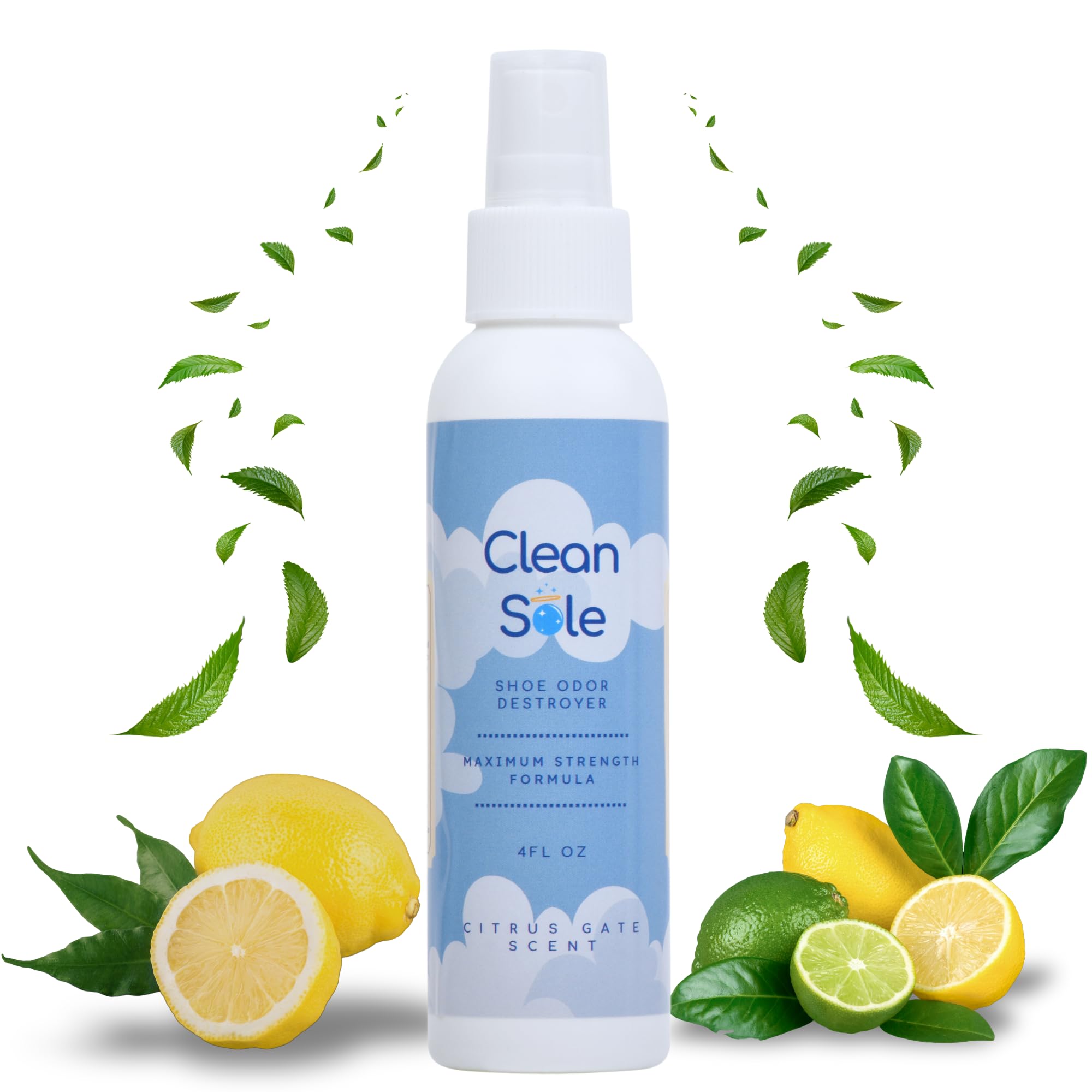 Clean Sole Shoe Odor Destroyer - Shoe Odor and Foot Odor Eliminating Spray Extra Strength Formula Created to Remove and Prevent Shoe Odors and Smells GUARANTEED!