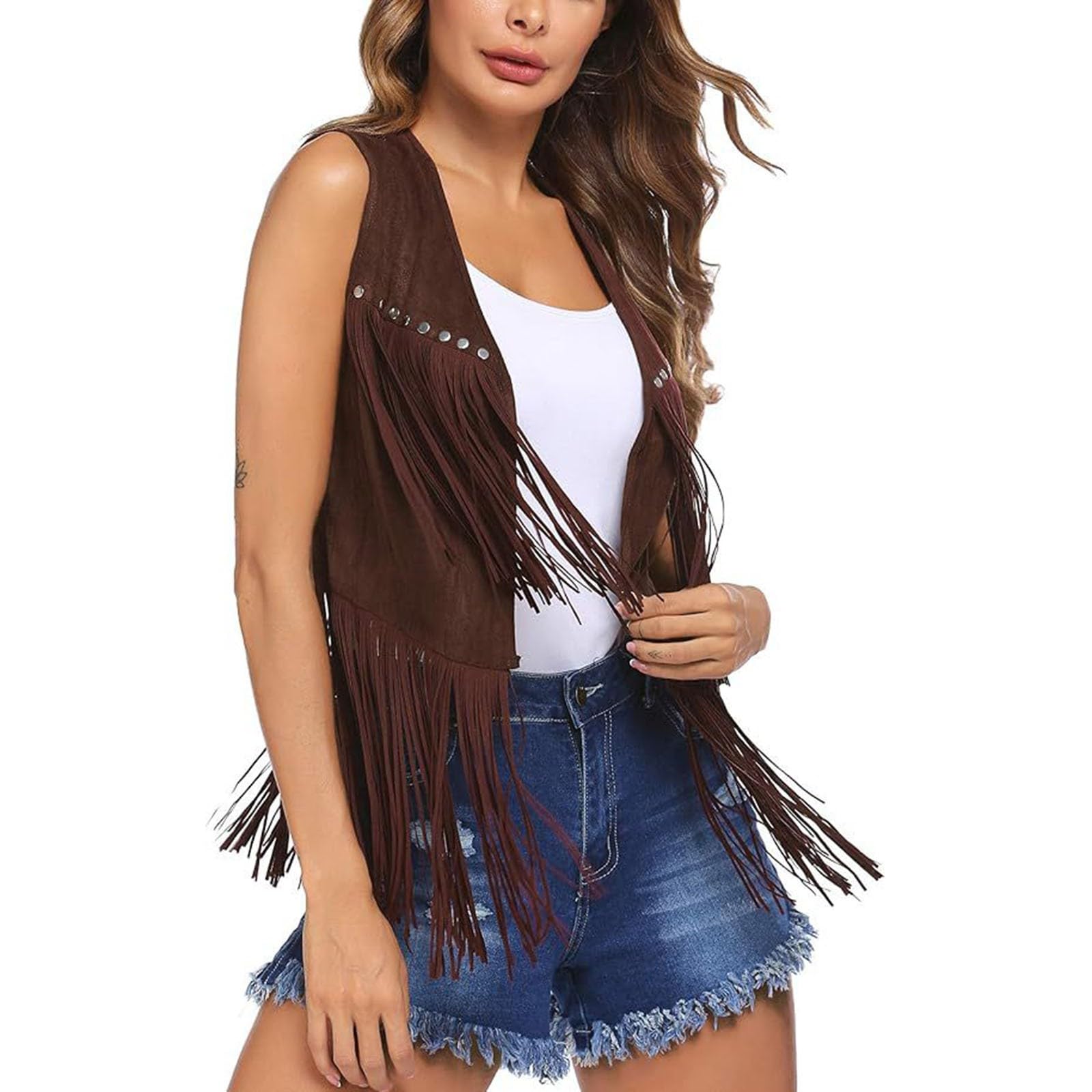 HUIFUAO Westerse kleding voor vrouwen, vintage cowgirl-shirts, mouwloos
