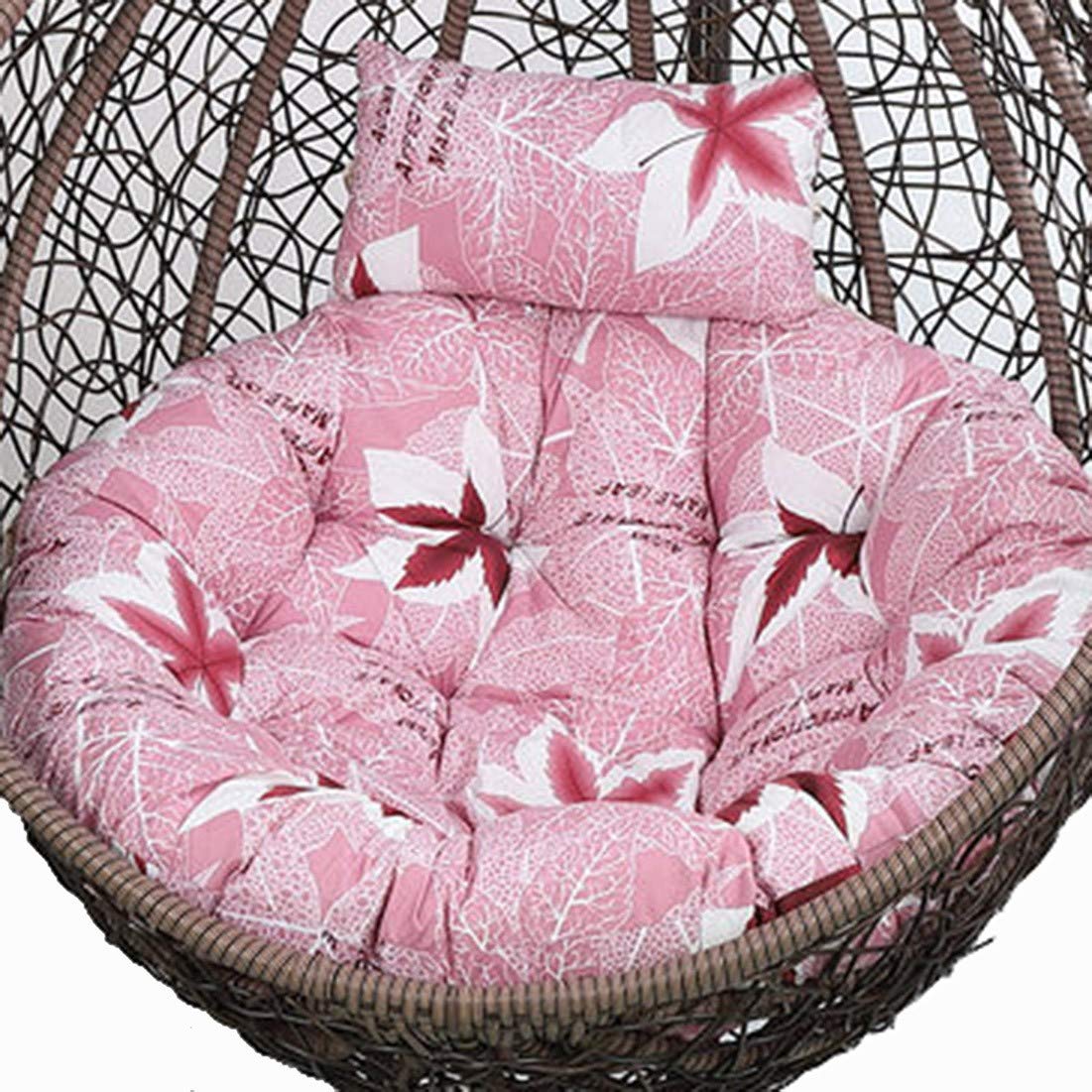 ERTsrhFD Thicken Hanging Hammock Chair Cushion with Washable Cover, Outdoor Swing Cushions only, Mat Pads(Maple Leaf)