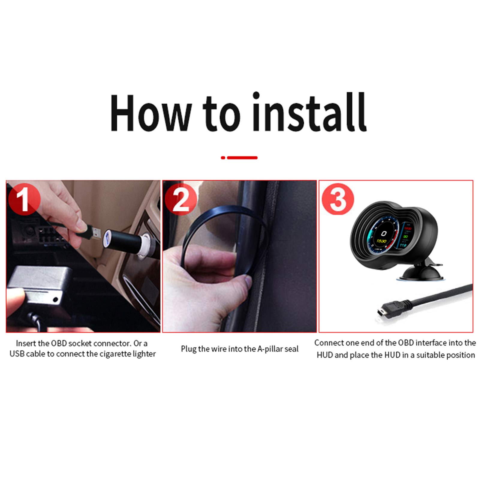 Monitor HUD Head Up Display universale OBD2 e GPS Dual Mode, proiettore per auto multifunzionale per velocità, tensione e giri al minuto, schermo LCD ad alta definizione con