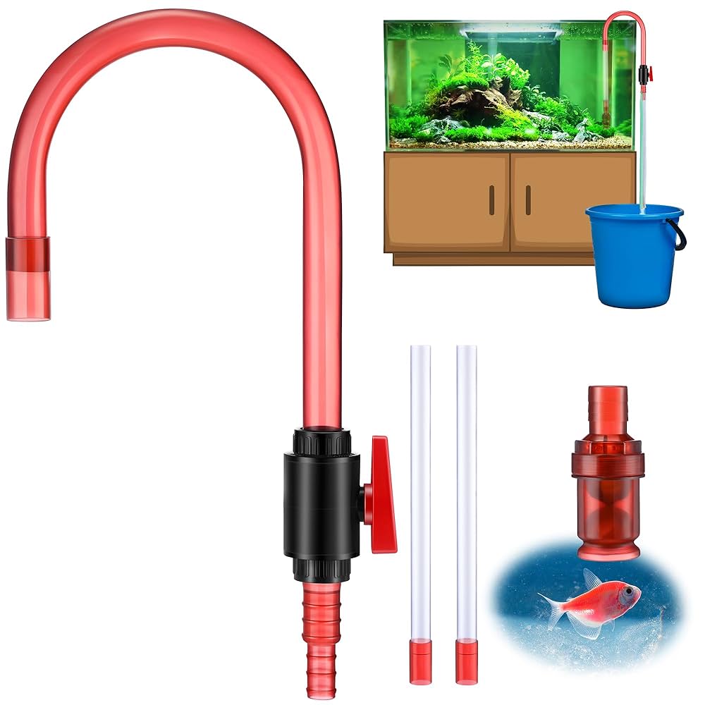 US Battery Aquarium Syphon Operated Fish Tank Vacuum Gravel Water Filter Cleaner