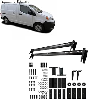 Black Horse Off Road Black Universal two BARS Steel Roof Ladder Rack Utility Adjustable Cross Bars with Stopper Fit Most Commercial Vans Without Rain Gutters 600 lbs. Weight Capacity