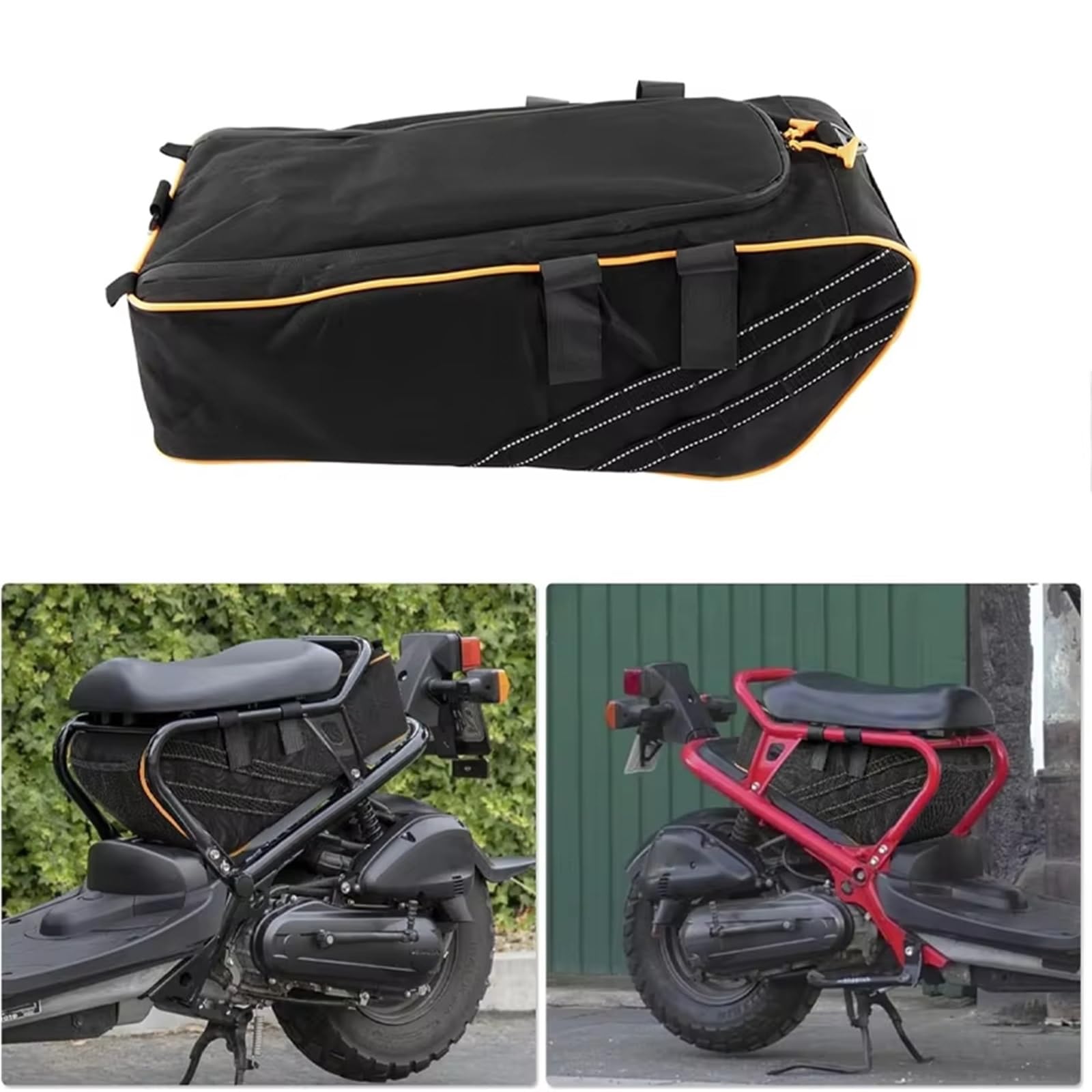 Borsa Moto Per Ruckus Per Zoomer Borsa Portaoggetti Sotto Il Sedile Borsa Da Sella Bagaglio Scooter Resistente All'acqua E Agli Strappi 2010-2020 Borsa Sella Moto(Orange)