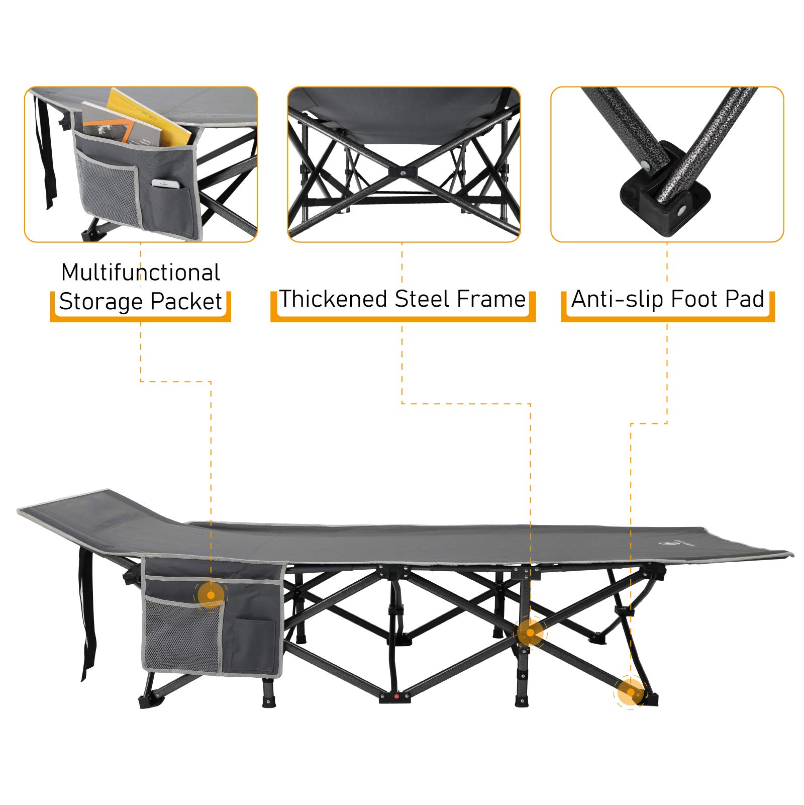 Buy ALPHA CAMP Camping Folding Bed, Heavy Duty Sturdy Camp Beds for