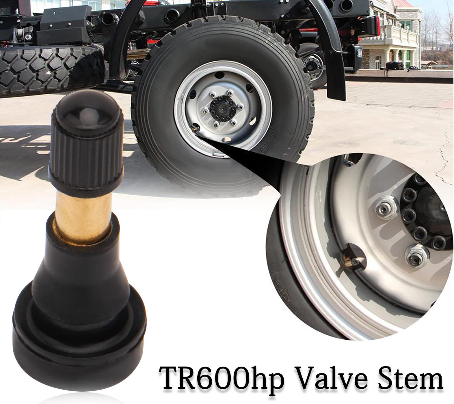 TR600HP Vástagos de válvula de alta presión, vástagos de válvula resistentes | Vástago de válvula de neumático de goma de latón (paquete de 100)