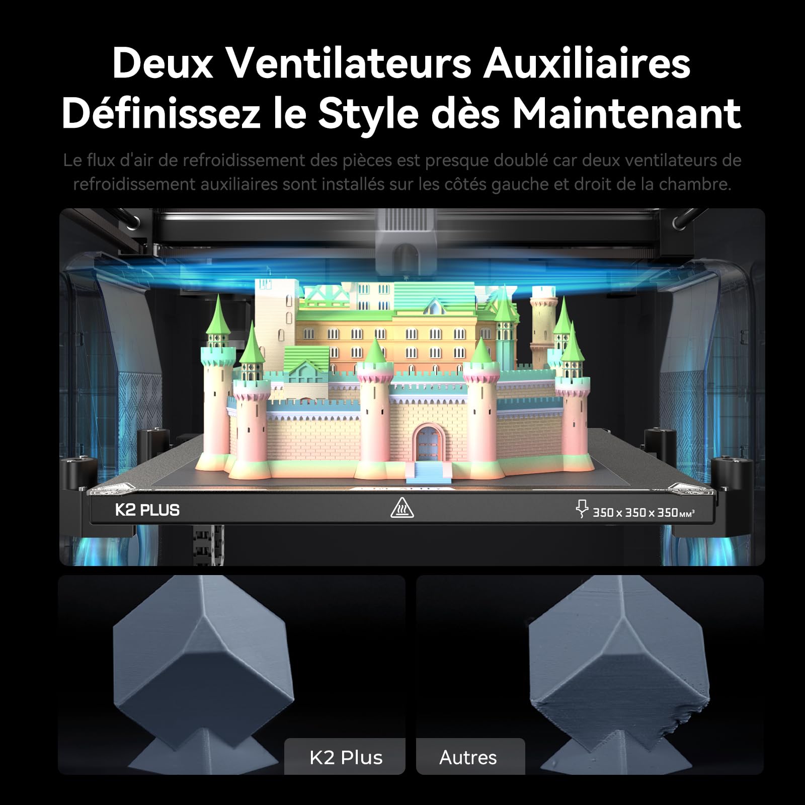Creality K2 Plus Combo Imprimante 3D, Impression Multicolore avec CFS, 600 mm/s Haute Vitesse, Double Caméra Al, Mise à Niveau Entièrement Automatique, Volume de Construction 350 x 350 x 350 mm