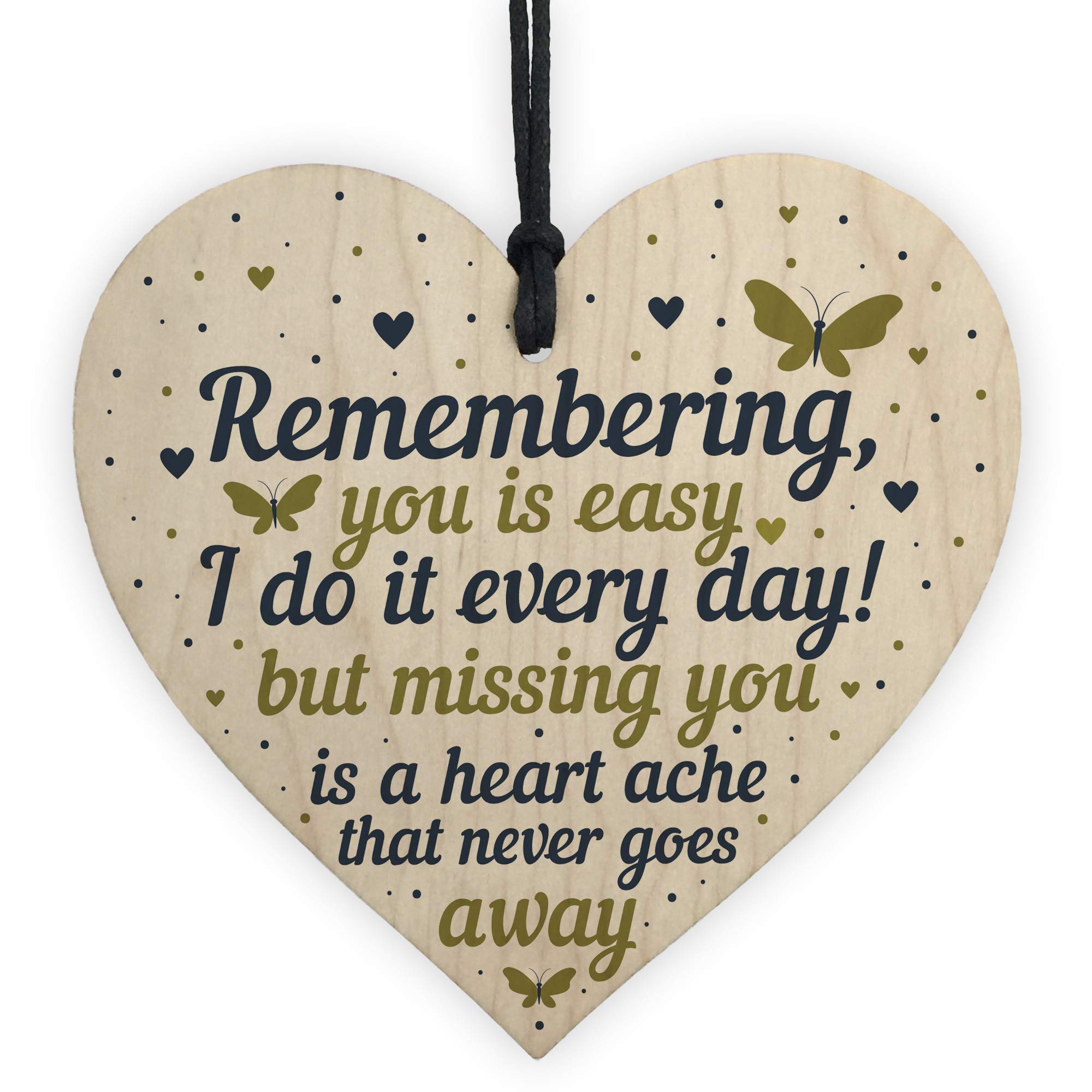 Red Ocean Memorial Plaque Gifts For Mum Dad Nan Grandad In Memory Handmade Wooden Hanging Heart Christmas Memorial Decoration Bauble