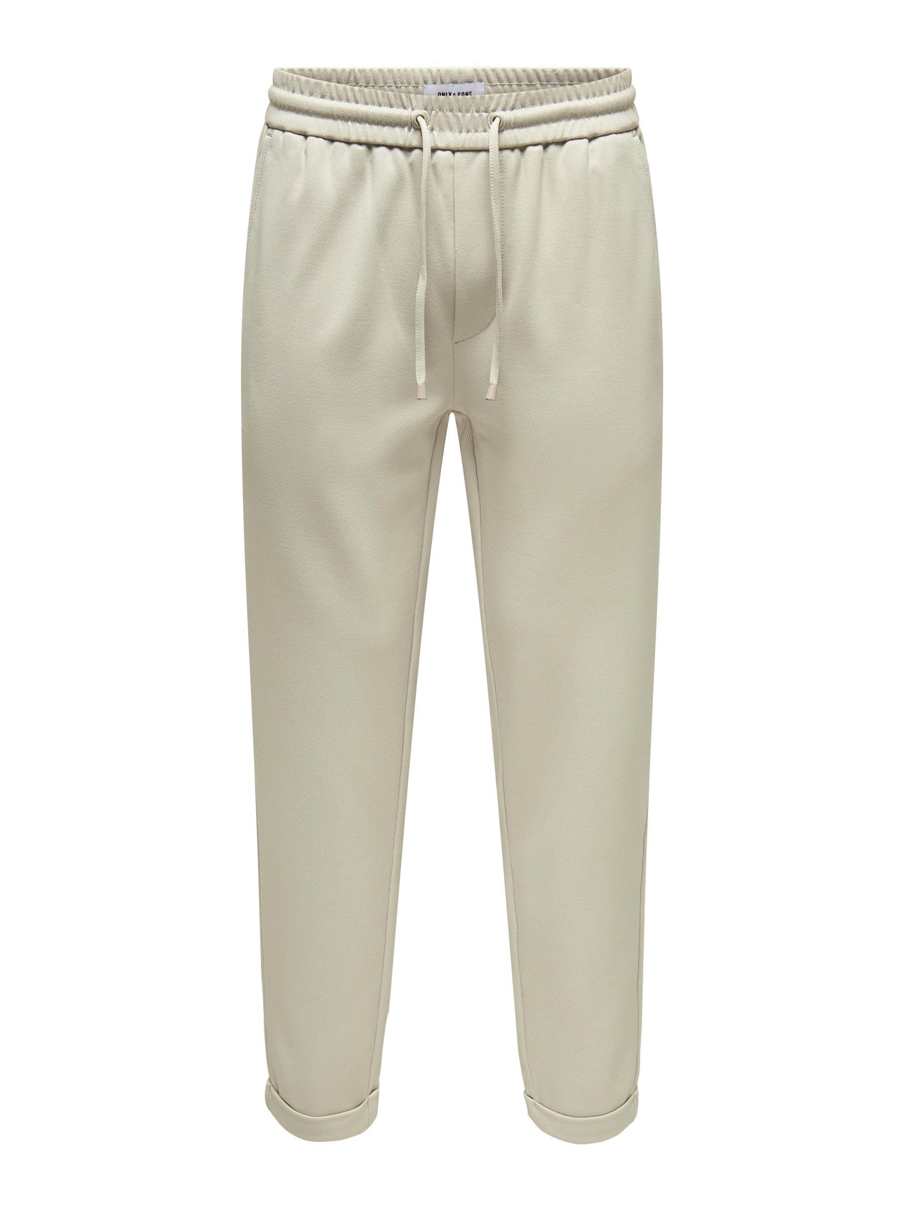 ONLY & SONS Men's Onslinus Crop Tap 0192 Pant Joggers, Silver Lining, M