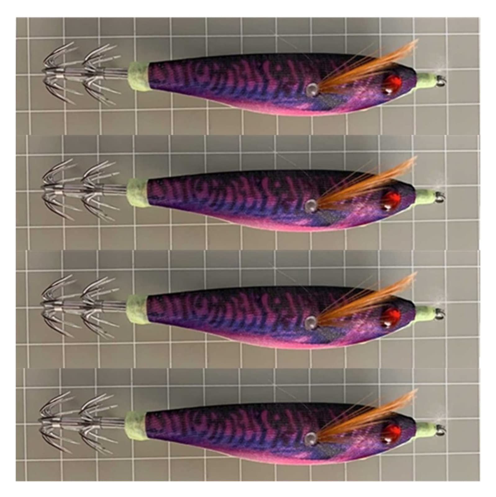 XILILHC Esca for Calamari Luminosi da 8 Pezzi 10 cm g | Esca for la pesca dei gamberetti in legno, polpo, seppie, esca for jigging, strumenti for la pesca