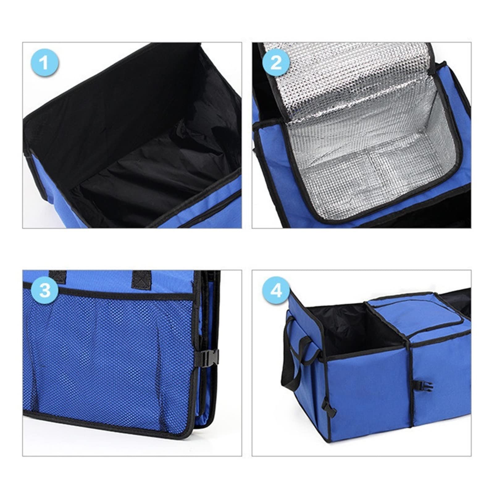 Xuanqingyi Store Scatola di immagazzinaggio dell'organizzatore del bagagliaio dell'auto Pieghevole antiscivolo Contenitore di stoccaggio del carico automatico Borsa for la conservazione degli alimenti