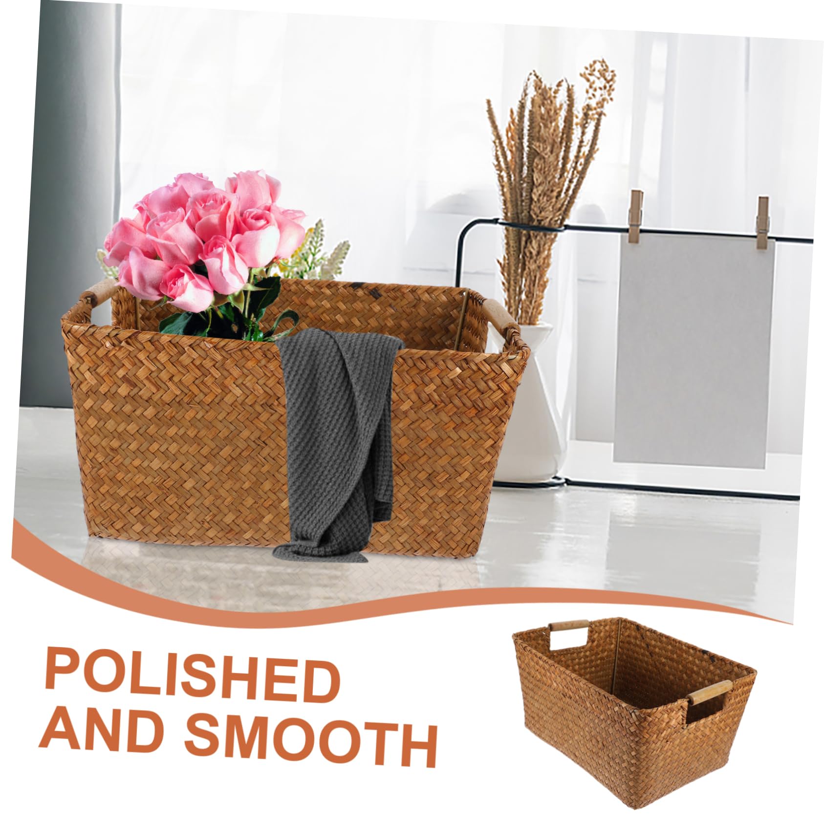 Alipis Corbeille Tressée Multifonction Avec Couvercle - Panier Rangement Décoratif Brun Pour Bureau Et Salon